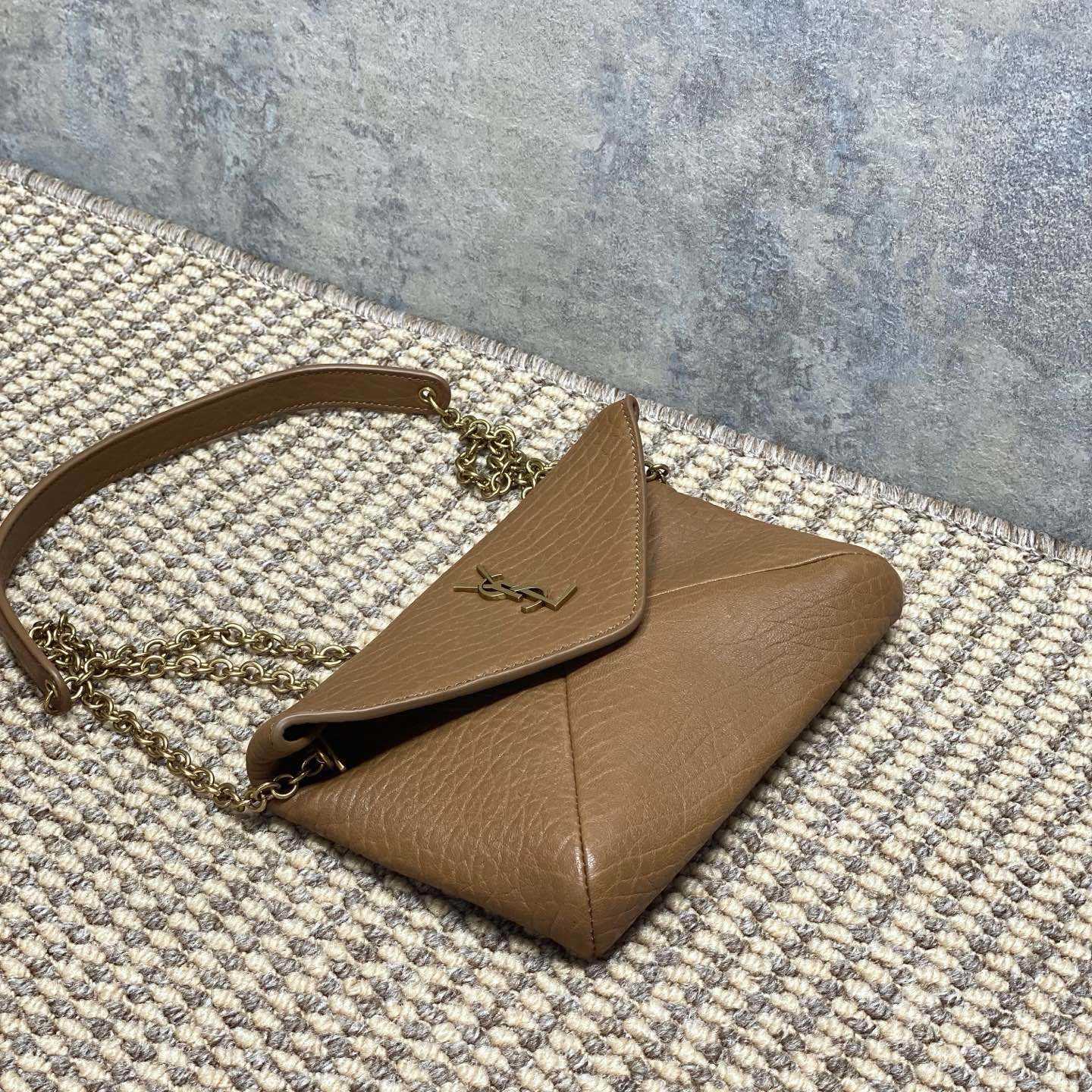 Saint Laurent Cassandre Small Chain Clutch In Lambskin - DopestKickz