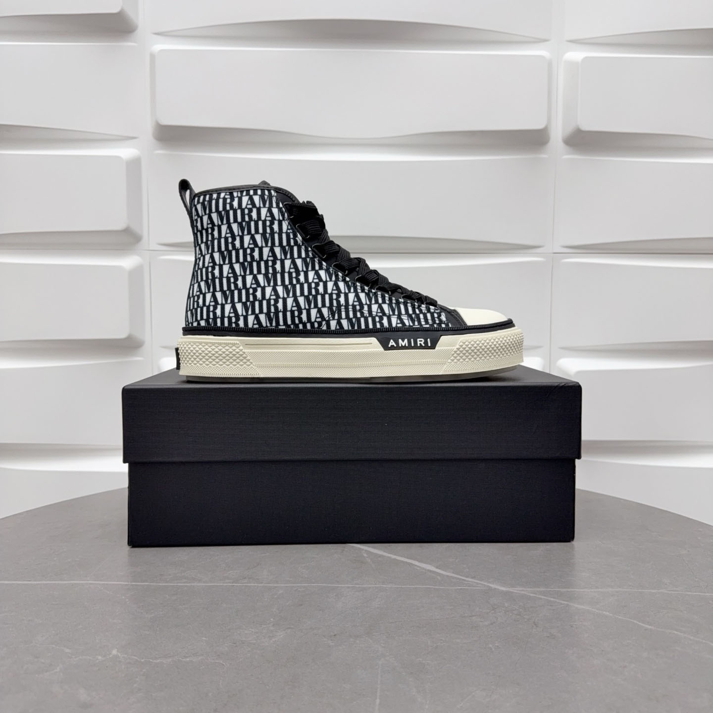 Amiri Court High 'Allover Logo - Black White' - DopestKickz