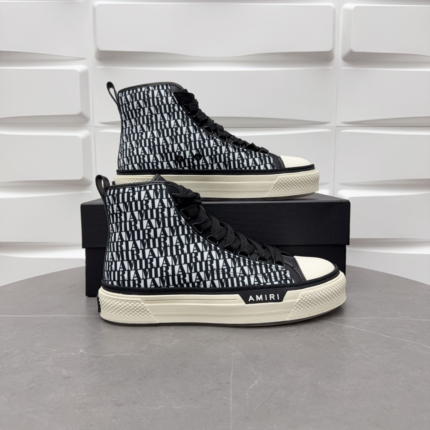 Amiri Court High 'Allover Logo - Black White' - DopestKickz