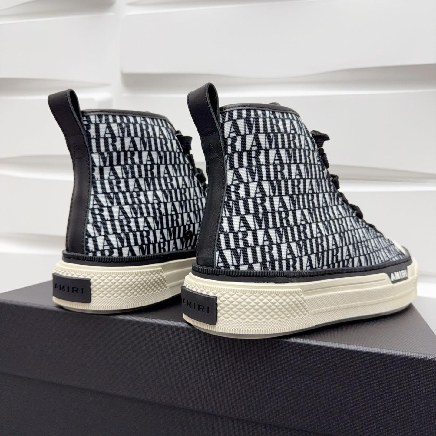 Amiri Court High 'Allover Logo - Black White' - DopestKickz