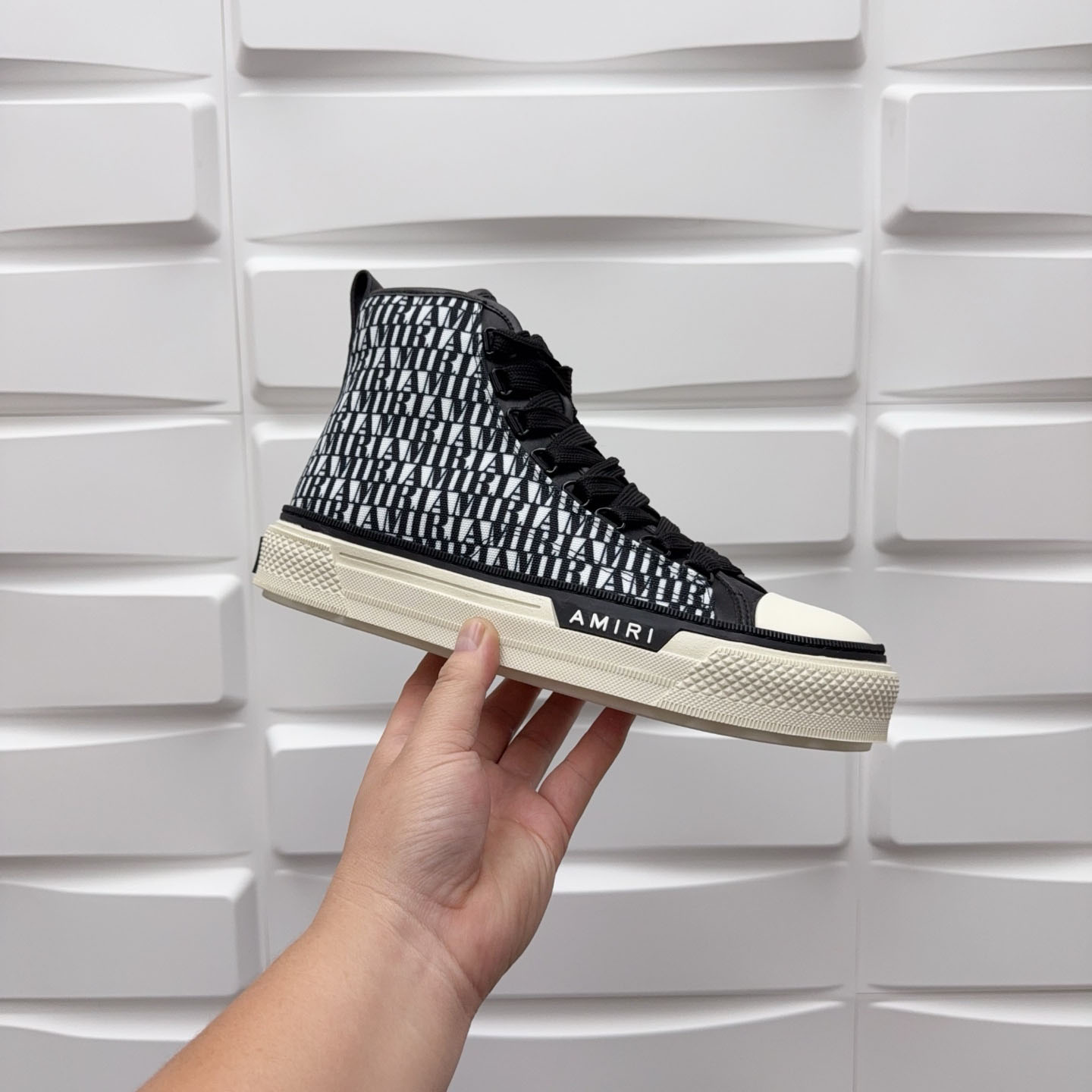 Amiri Court High 'Allover Logo - Black White' - DopestKickz