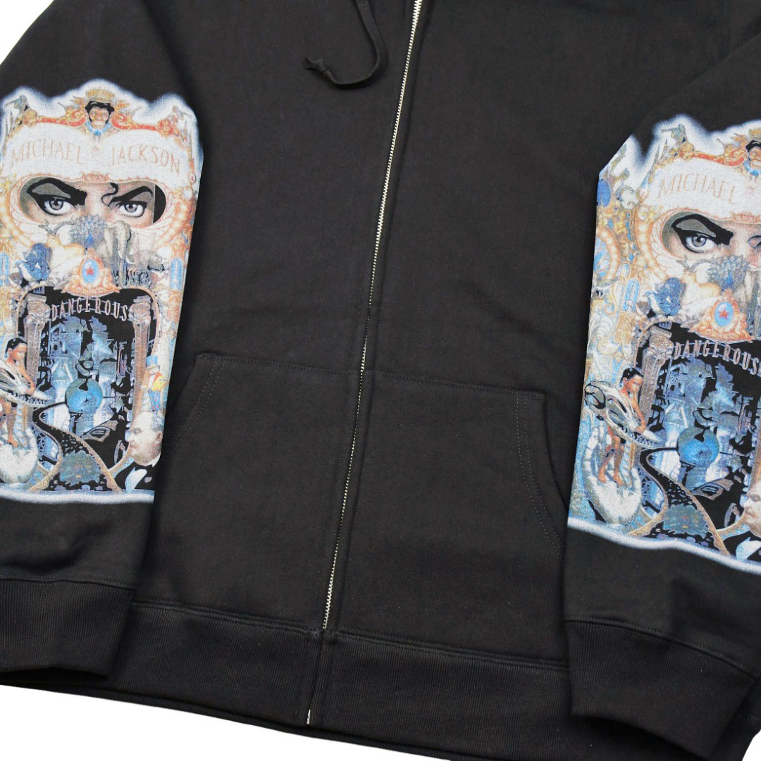 Supreme x Michael Jackson Graphic-Print Zip-Up Hoodie - Black - DopestKickz
