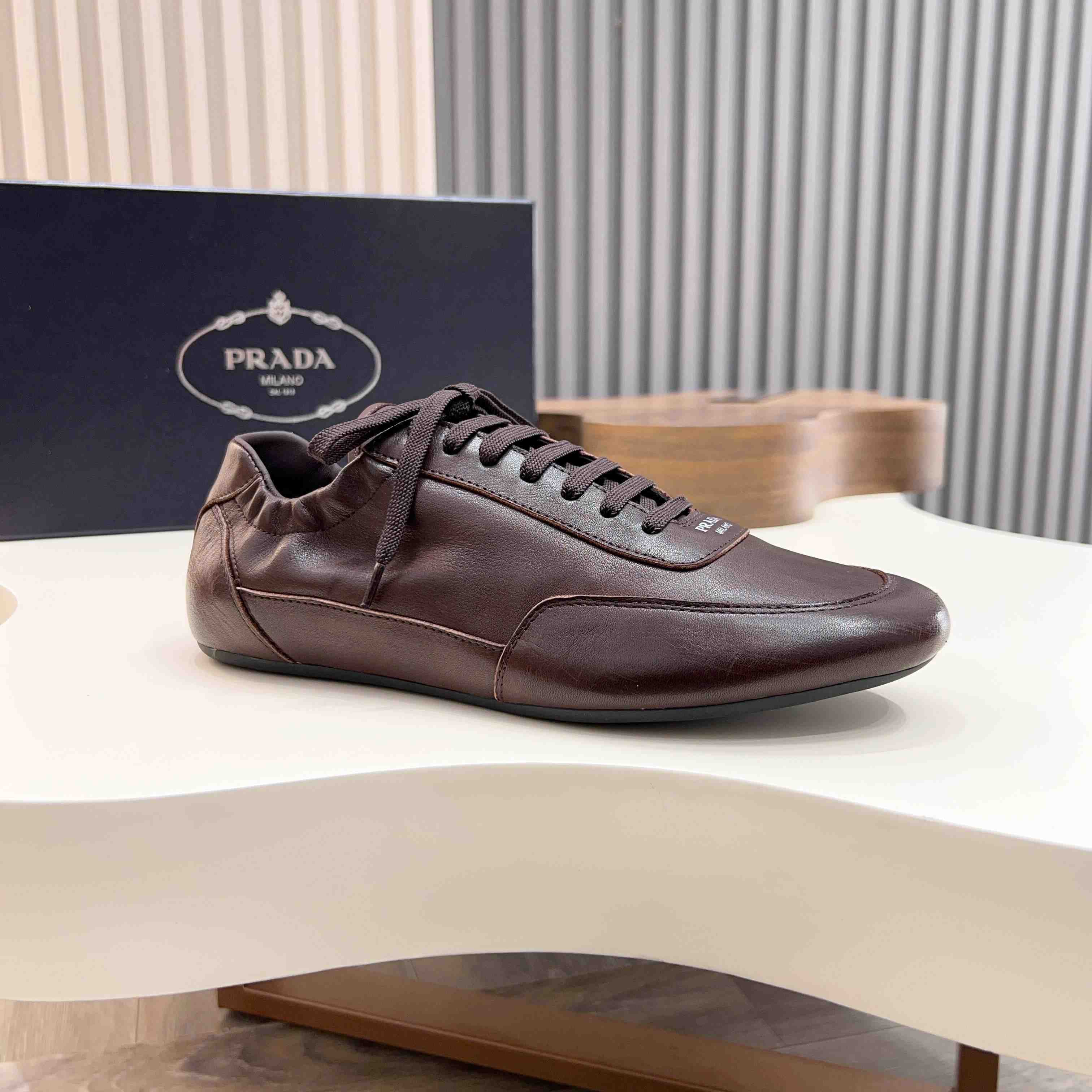 Prada Collapse Leather Sneakers - DopestKickz