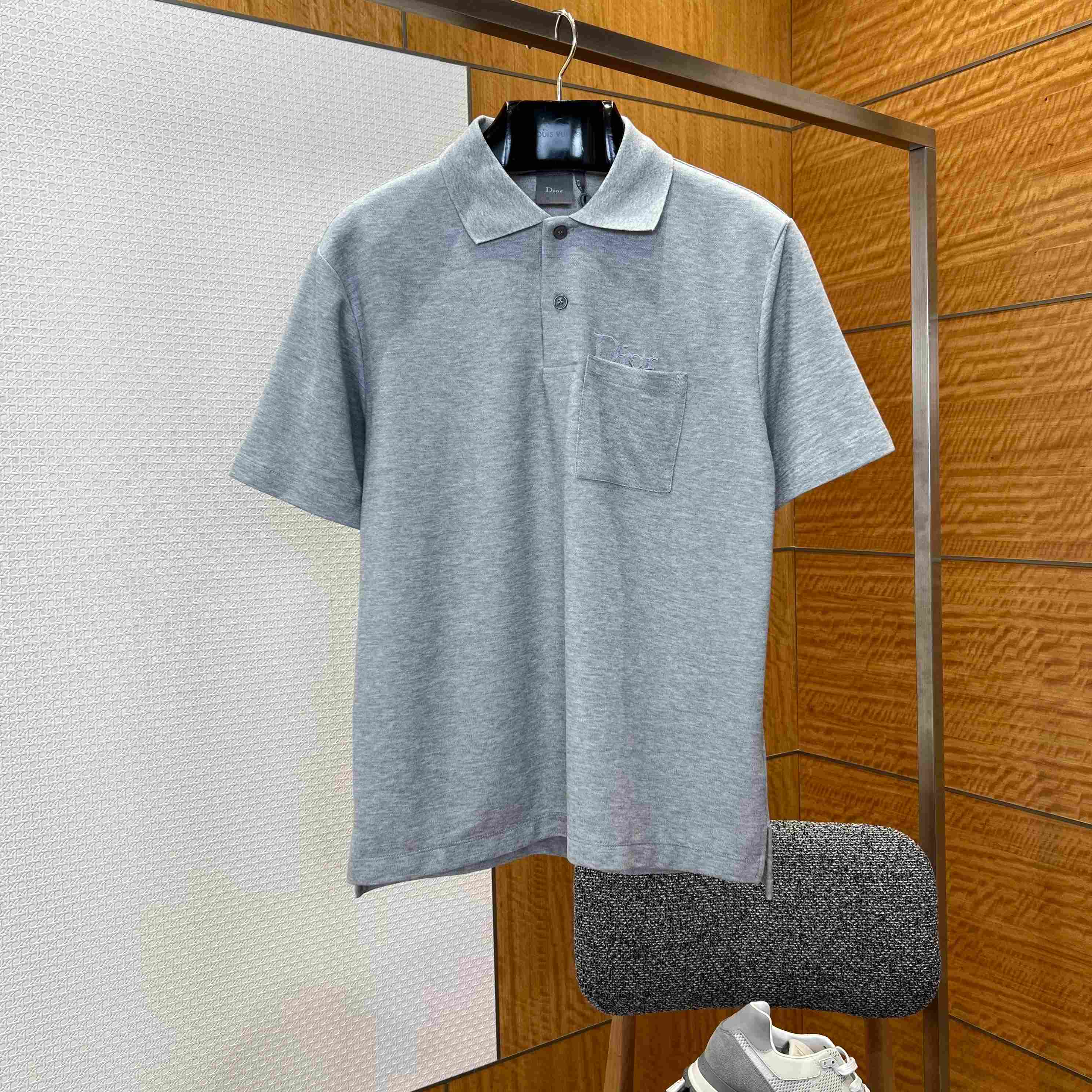 Dior Polo Shirt Gray Cotton Piqué - DopestKickz