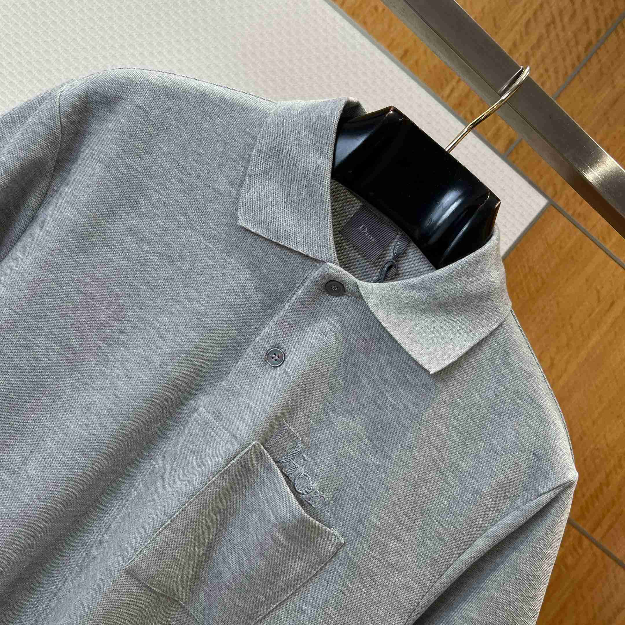 Dior Polo Shirt Gray Cotton Piqué - DopestKickz