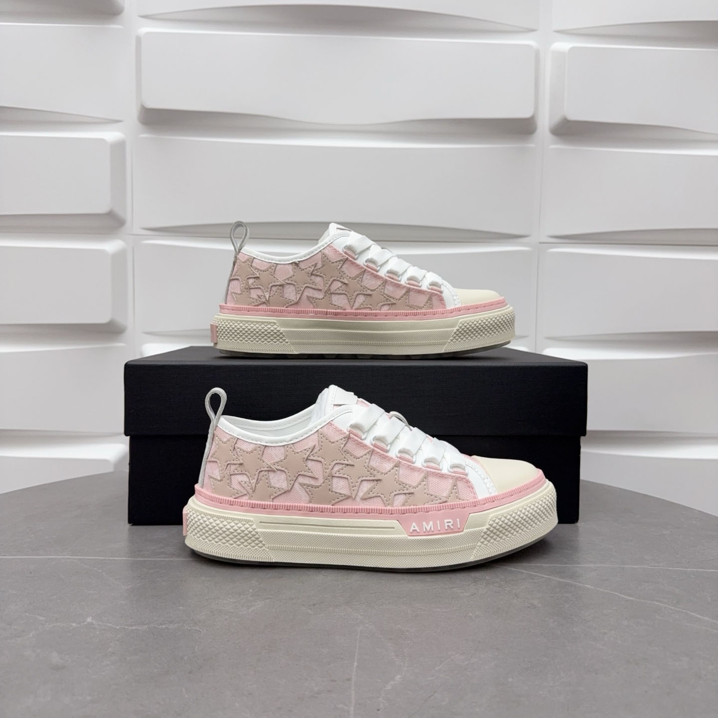Amiri Stars Low-Top Canvas Platform Sneakers - DopestKickz