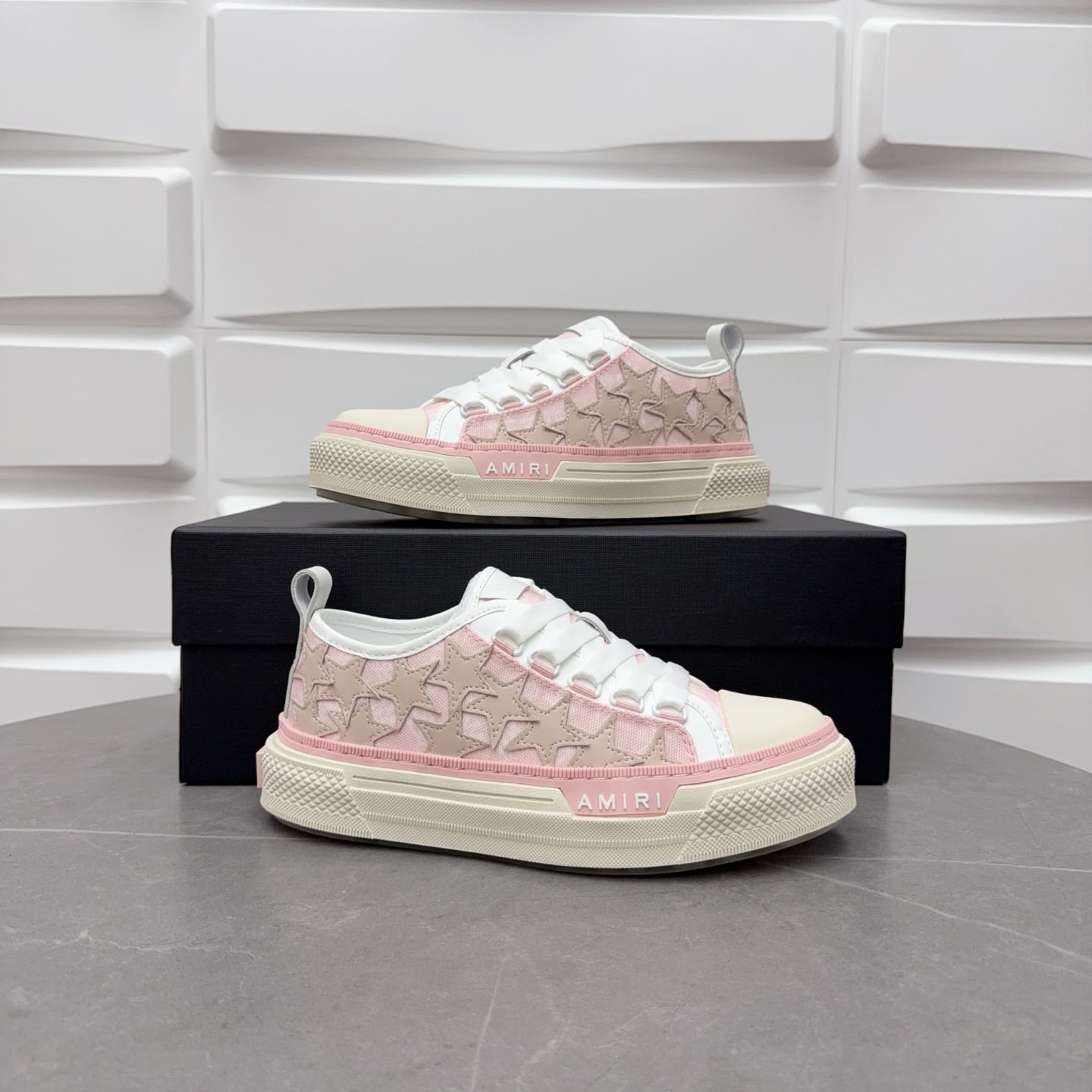 Amiri Stars Low-Top Canvas Platform Sneakers - DopestKickz