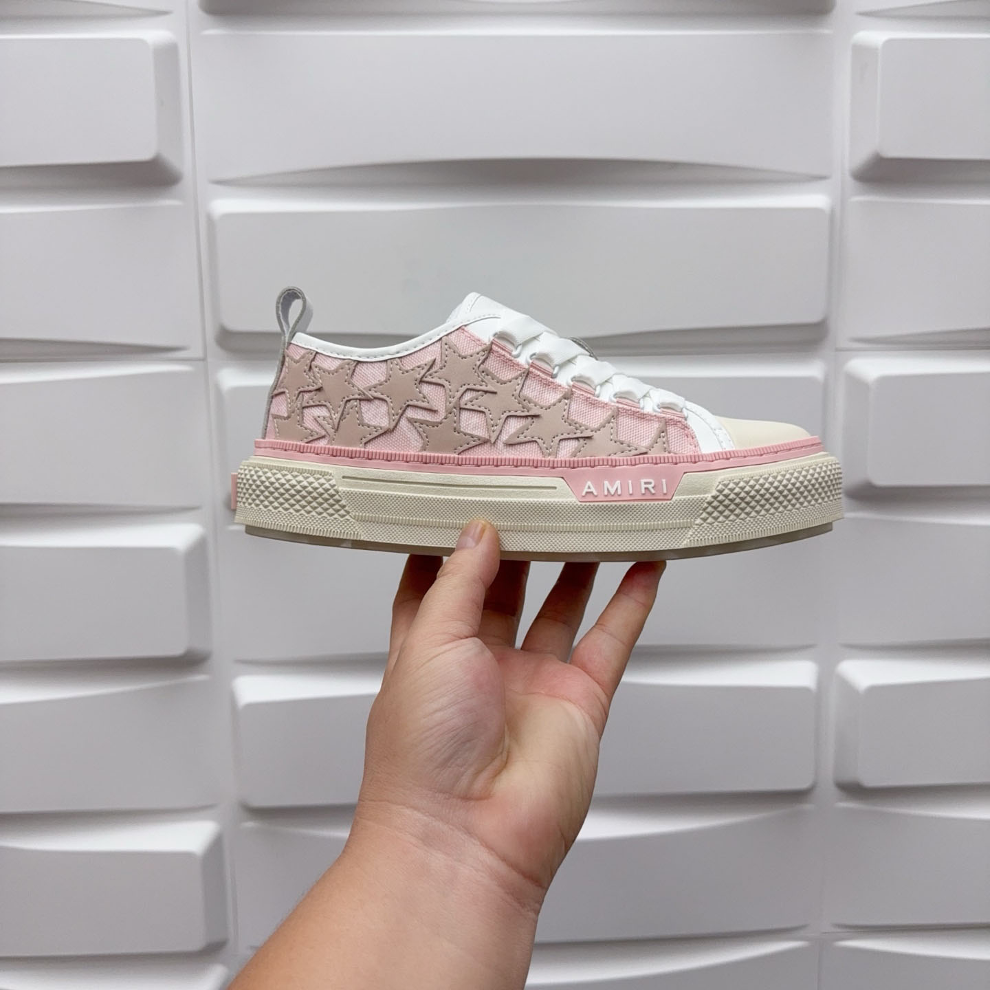 Amiri Stars Low-Top Canvas Platform Sneakers - DopestKickz