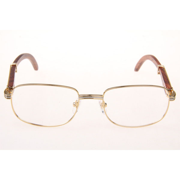 Cartier CT 7381148 Wood Eyeglasses In Gold - DopestKickz