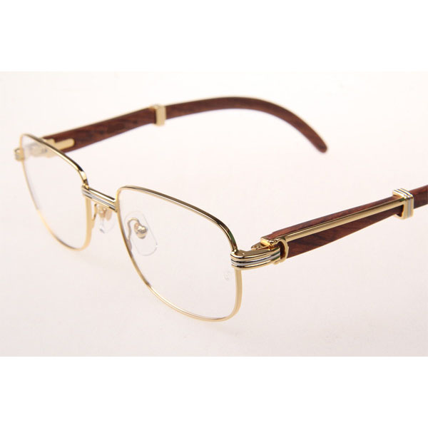Cartier CT 7381148 Wood Eyeglasses In Gold - DopestKickz
