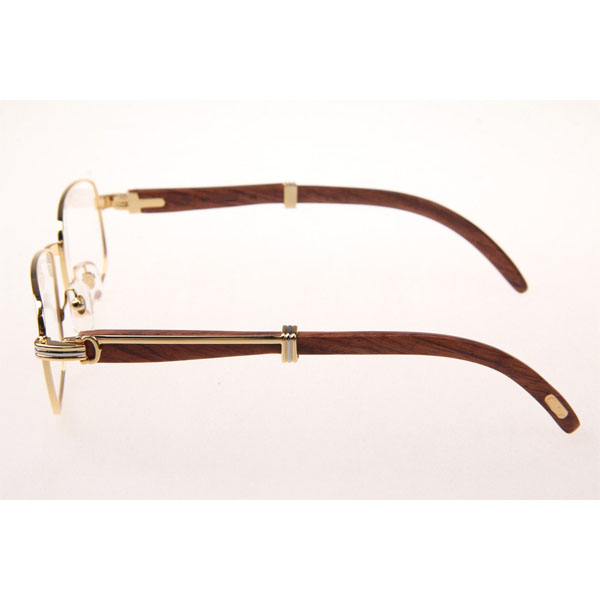 Cartier CT 7381148 Wood Eyeglasses In Gold - DopestKickz