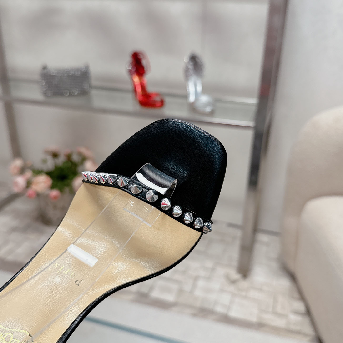 Christian Louboutin So Me Embellished Leather Sandals - DopestKickz