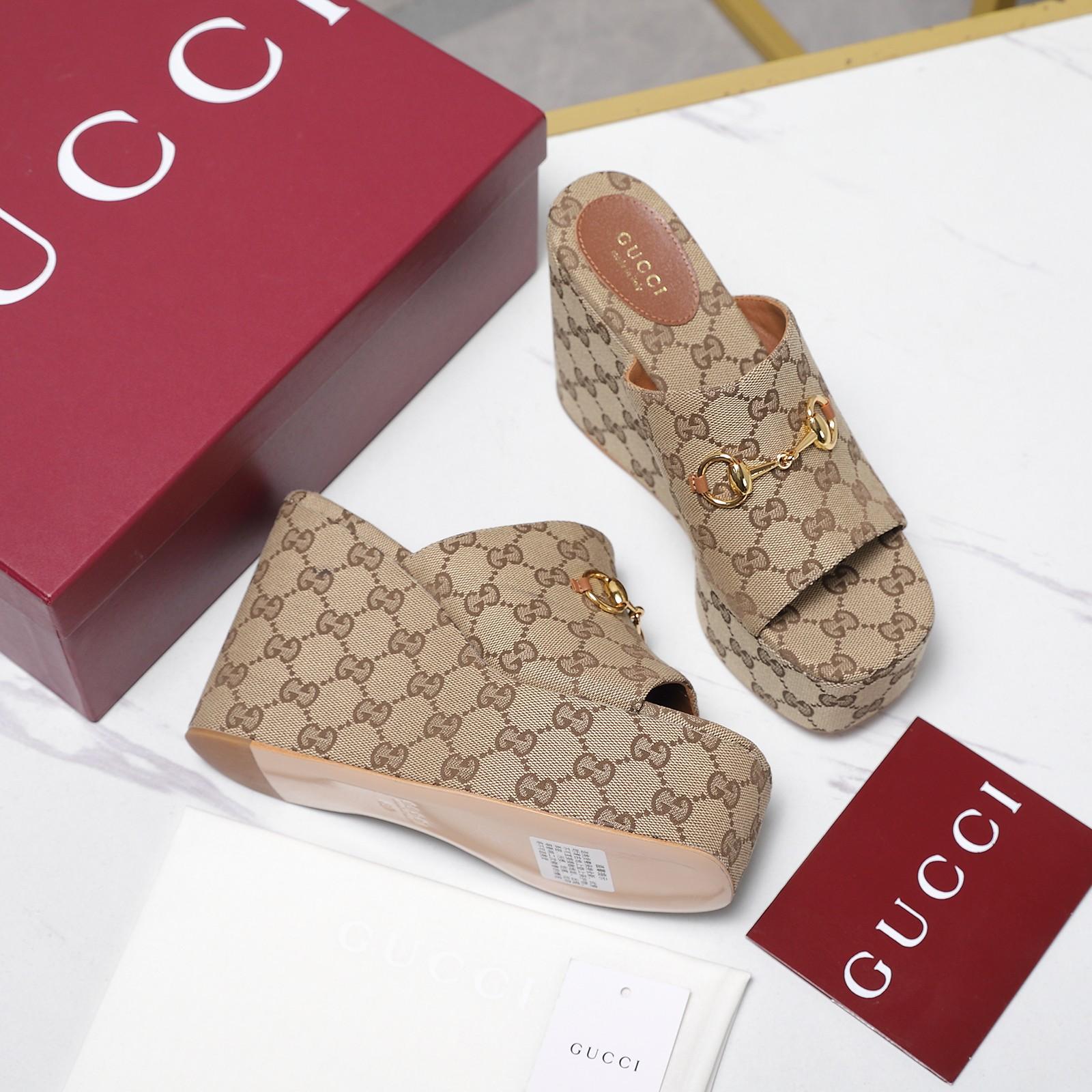 Gucci Wedge Sandal With Horsebit - DopestKickz