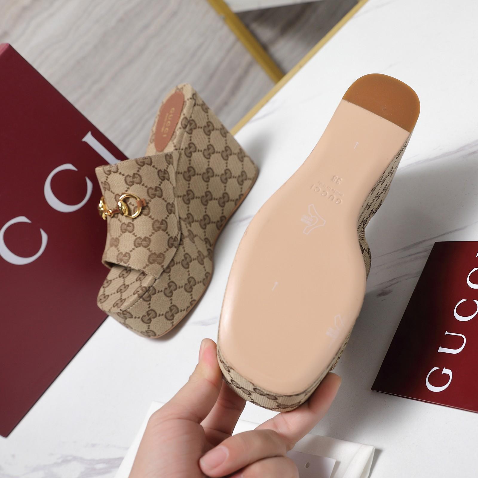 Gucci Wedge Sandal With Horsebit - DopestKickz