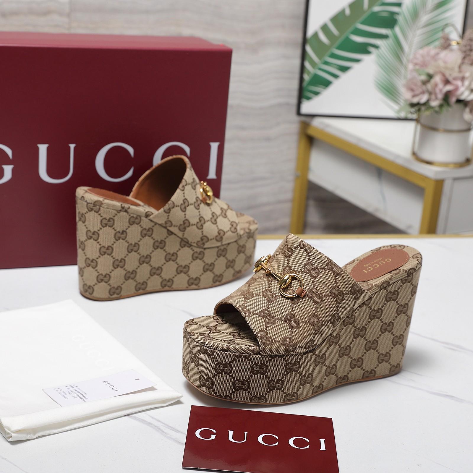 Gucci Wedge Sandal With Horsebit - DopestKickz