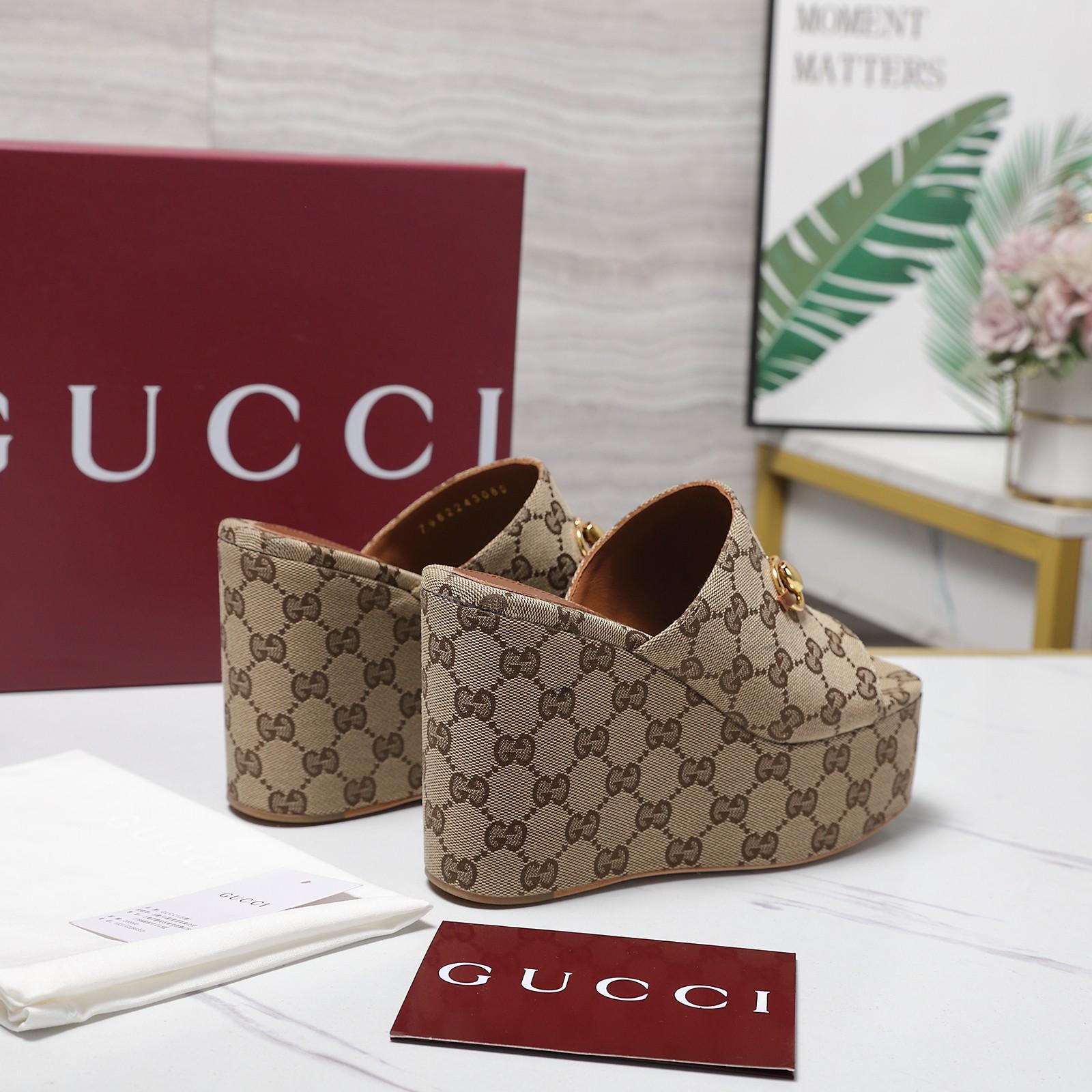 Gucci Wedge Sandal With Horsebit - DopestKickz