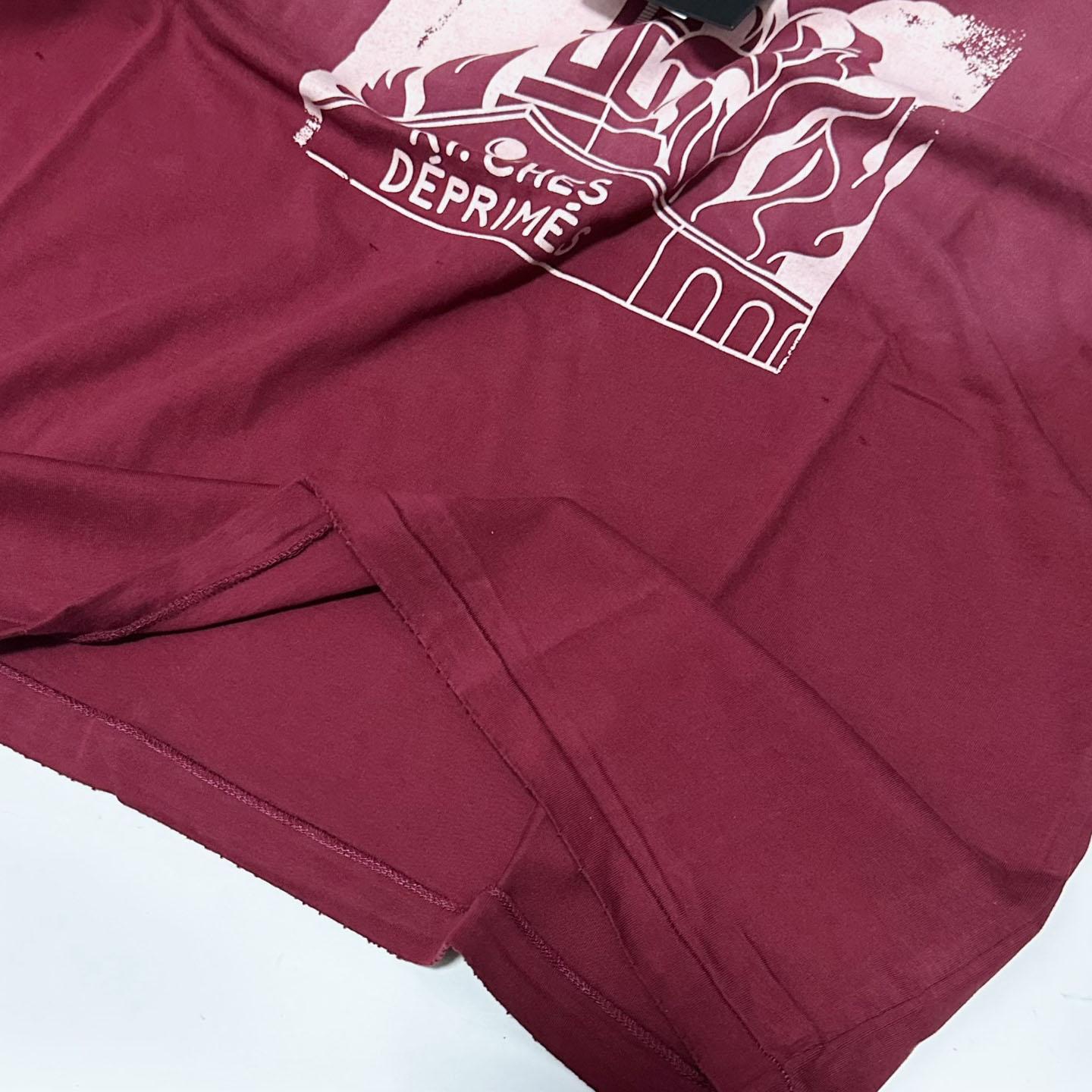 Enfants Riches Déprimés Burning Church T-Shirt 'Dark Scarlet' - DopestKickz