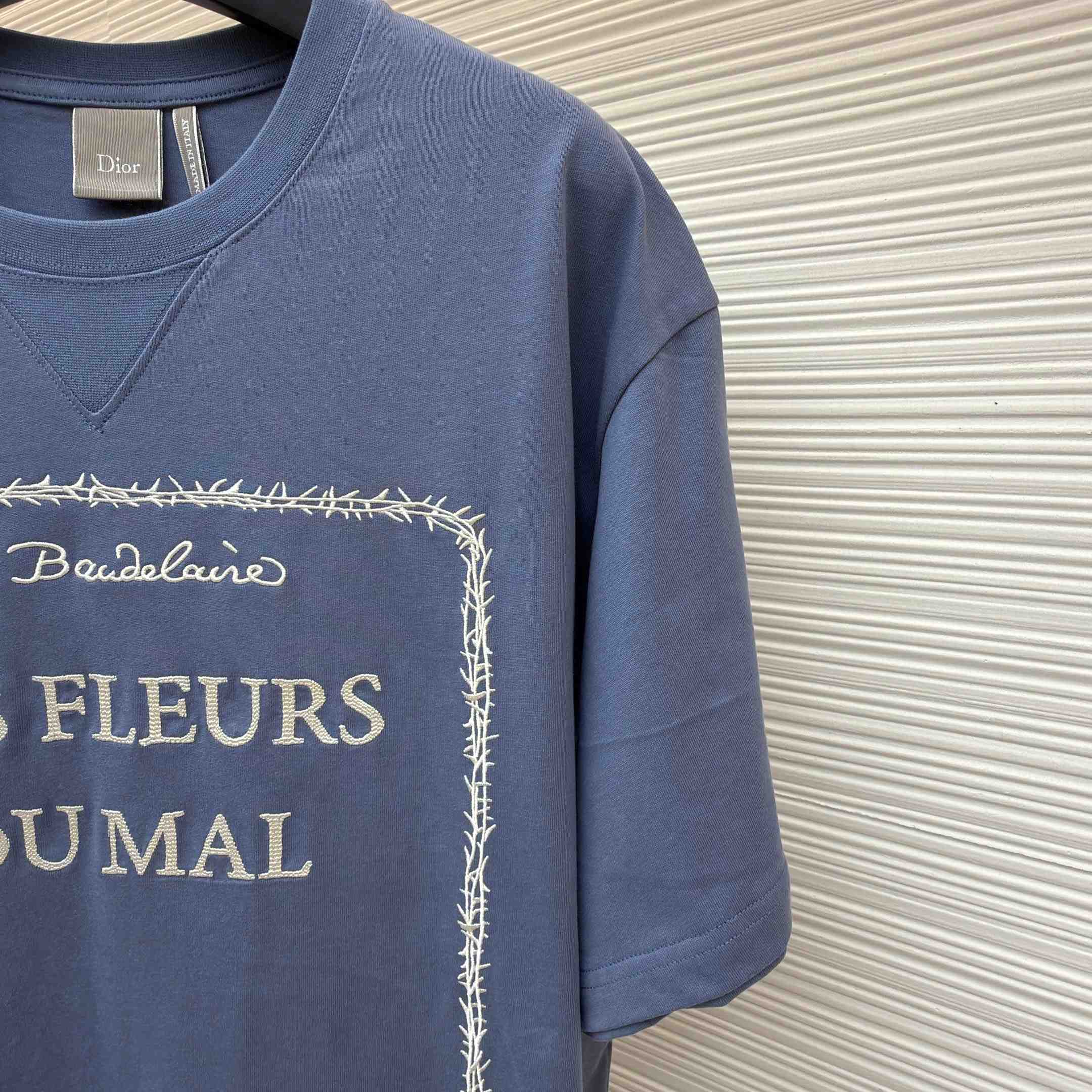 Dior T-Shirt With Book Cover Embroidery, Relaxed Fit - DopestKickz