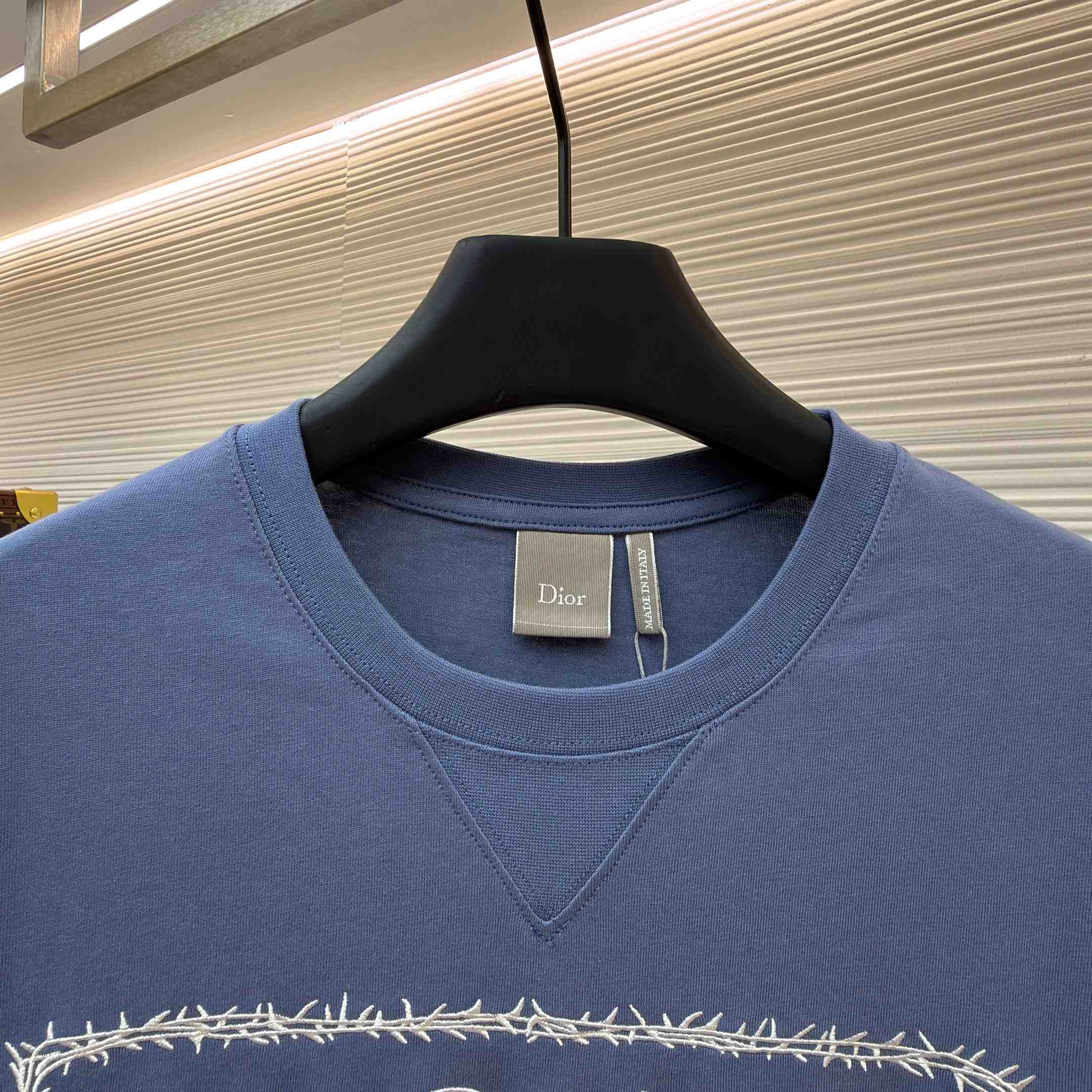 Dior T-Shirt With Book Cover Embroidery, Relaxed Fit - DopestKickz