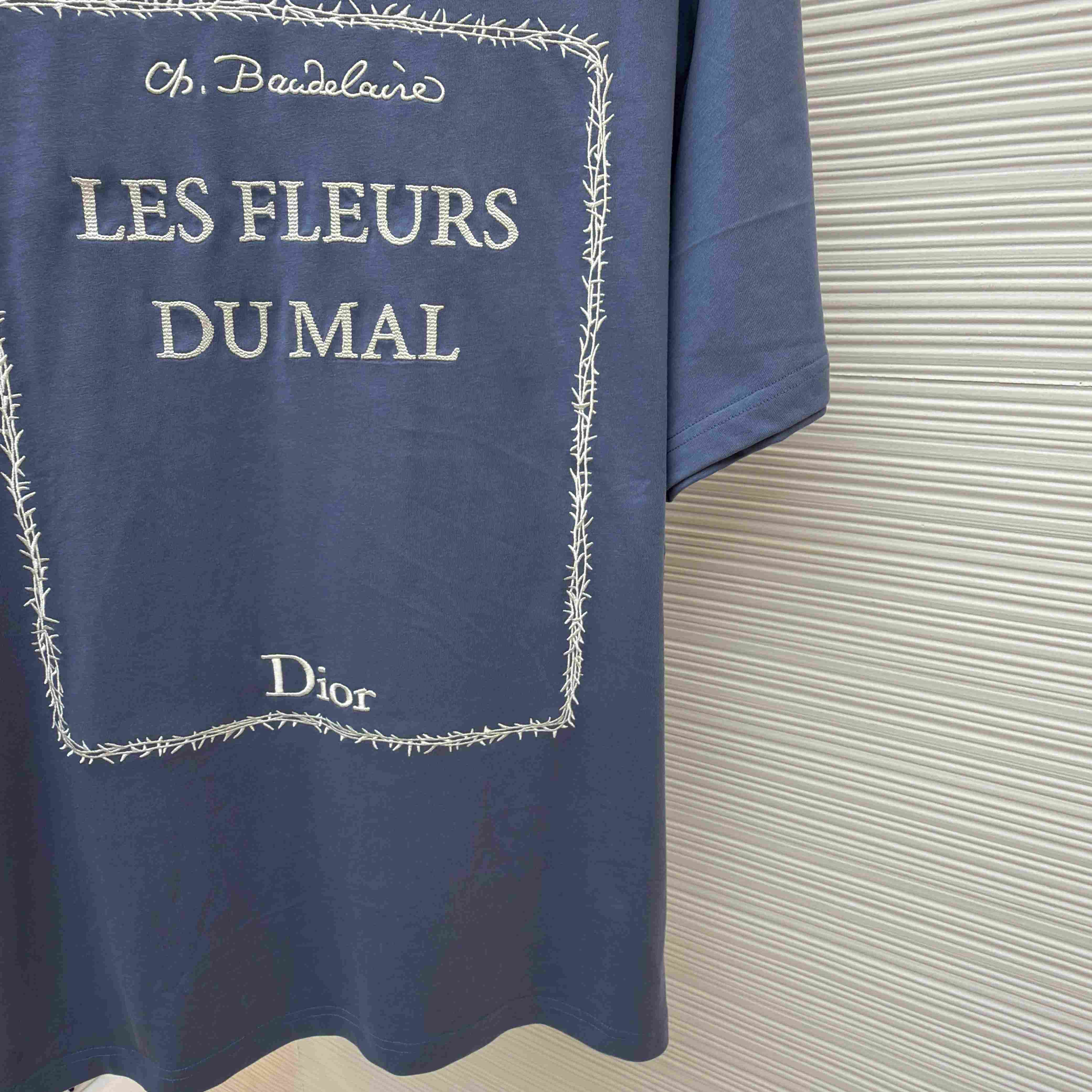 Dior T-Shirt With Book Cover Embroidery, Relaxed Fit - DopestKickz