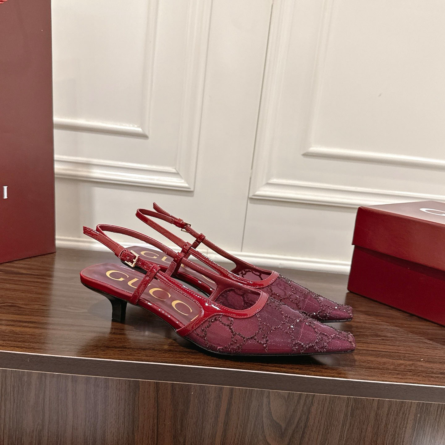 Gucci Women's GG Crystal Slingback Pump - DopestKickz