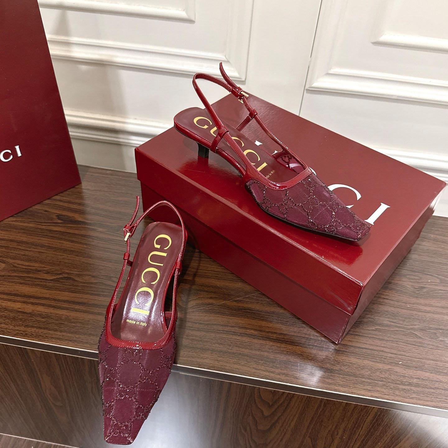 Gucci Women's GG Crystal Slingback Pump - DopestKickz