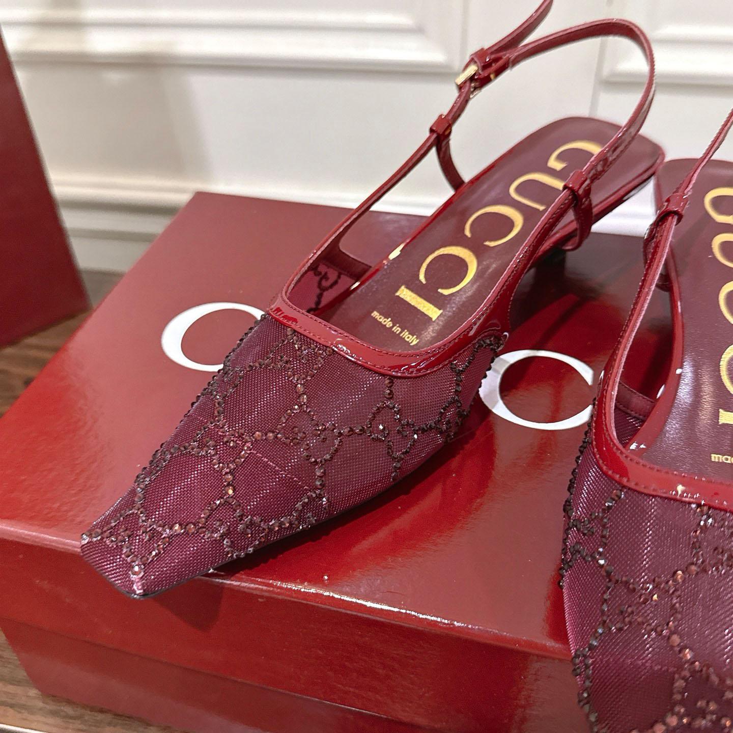 Gucci Women's GG Crystal Slingback Pump - DopestKickz