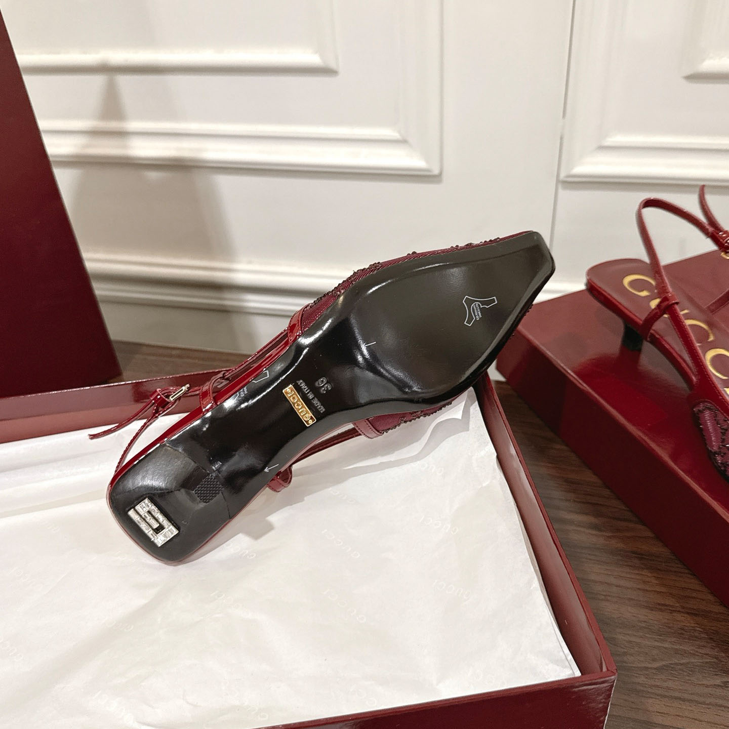 Gucci Women's GG Crystal Slingback Pump - DopestKickz