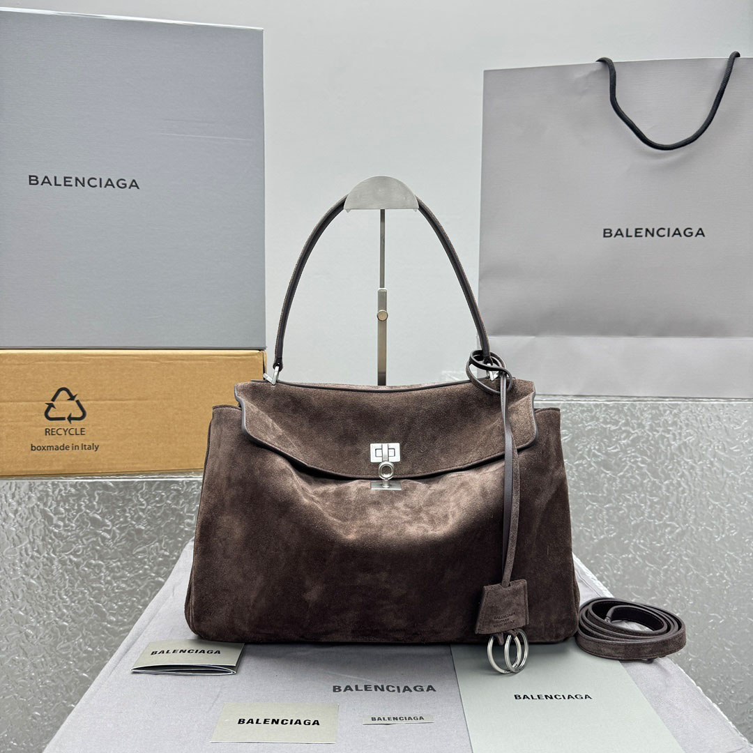 Balenciaga Rodeo Handbag Medium In Light Espresso - DopestKickz