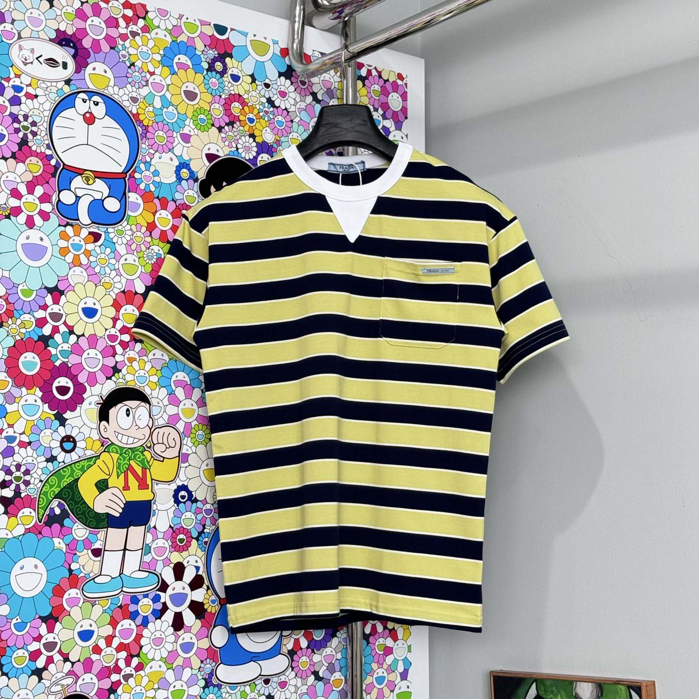 Prada Oversized Striped Jersey T-shirt - DopestKickz