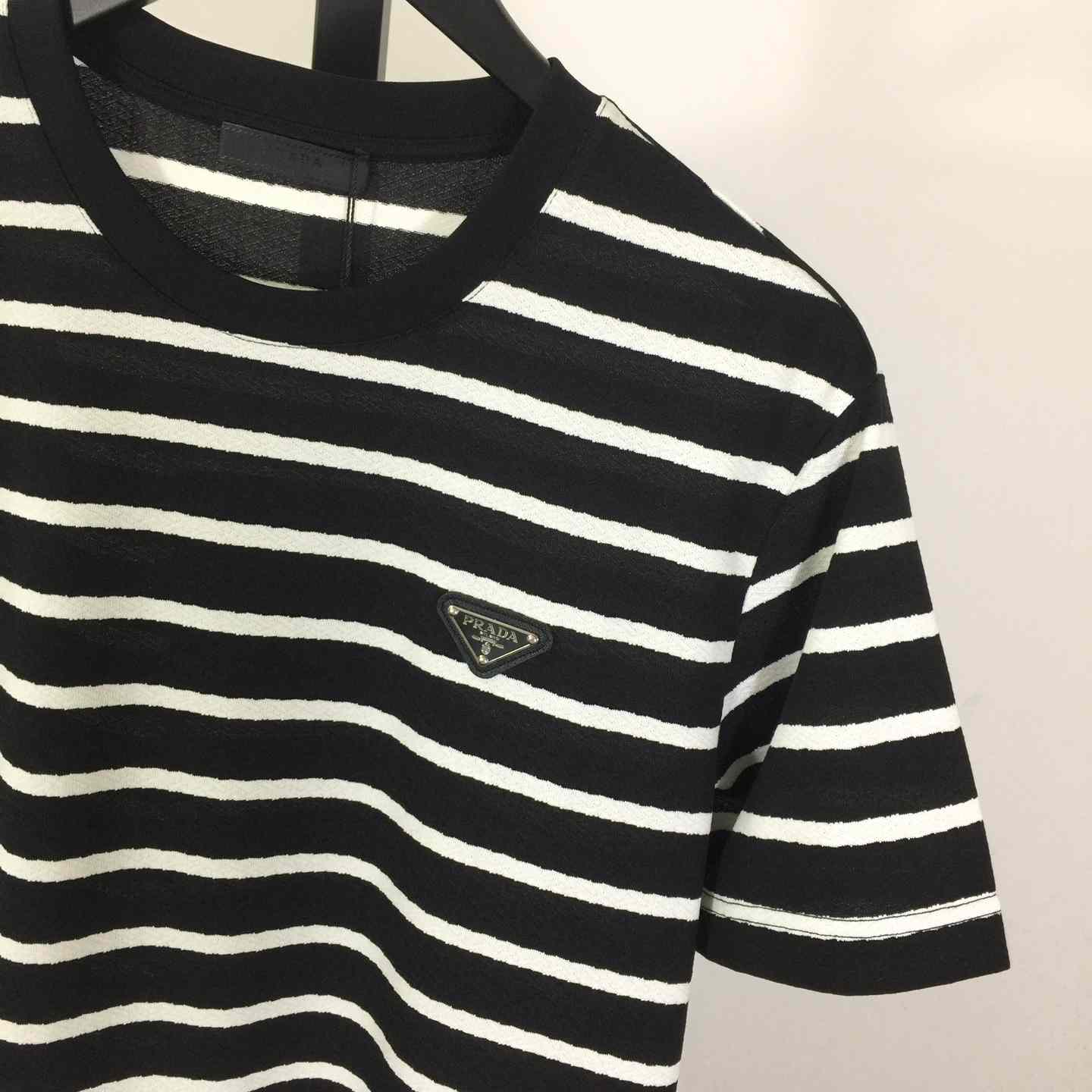 Prada Striped Short Sleeve Cotton T-Shirt - DopestKickz