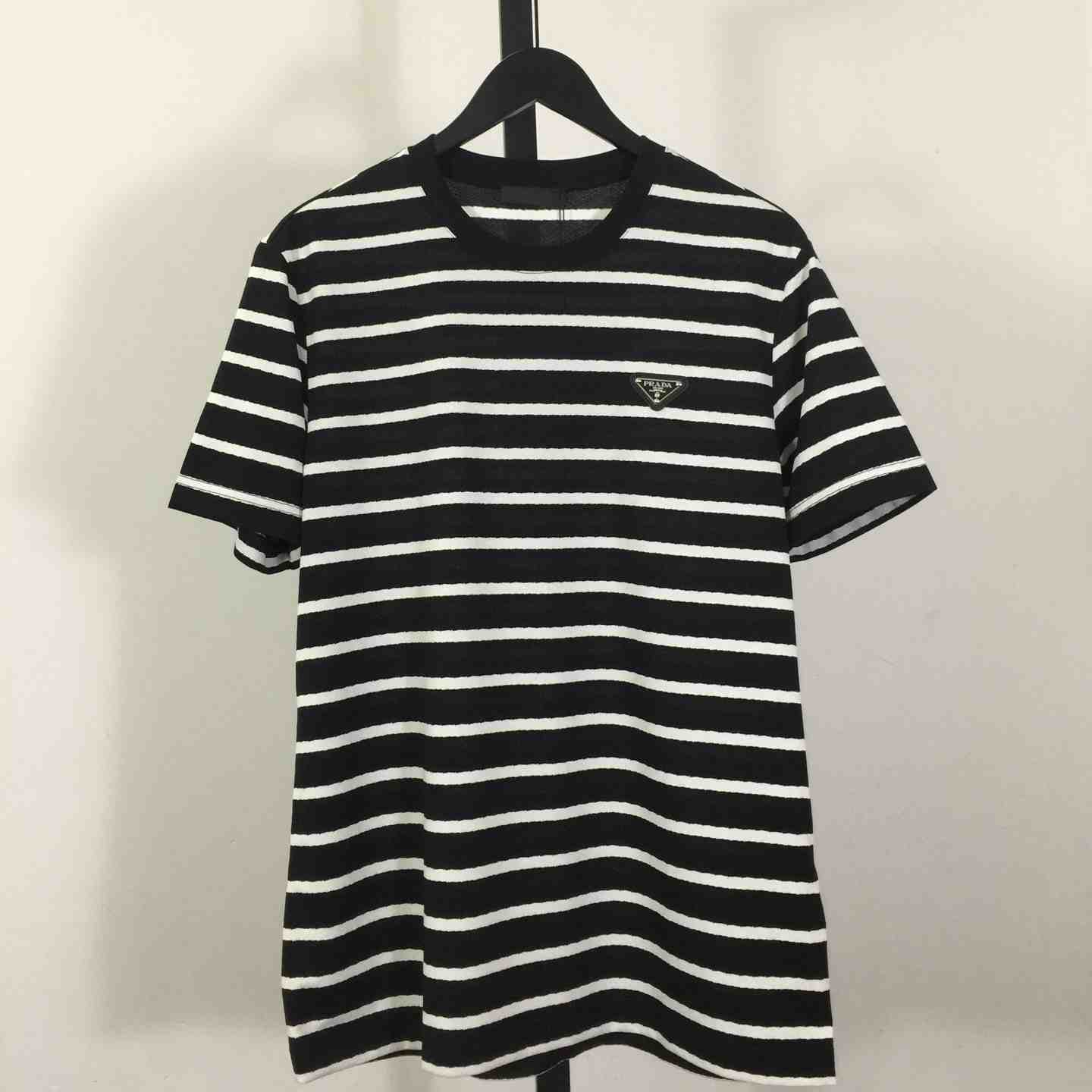 Prada Striped Short Sleeve Cotton T-Shirt - DopestKickz