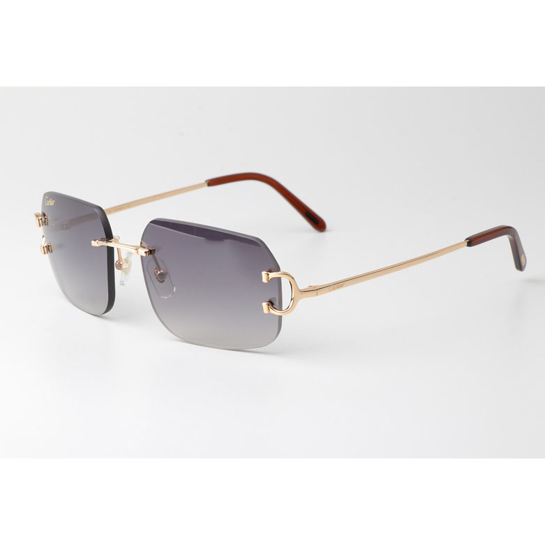 Cartier CT 4193833 Sunglasses Gold Gradient Gray - DopestKickz