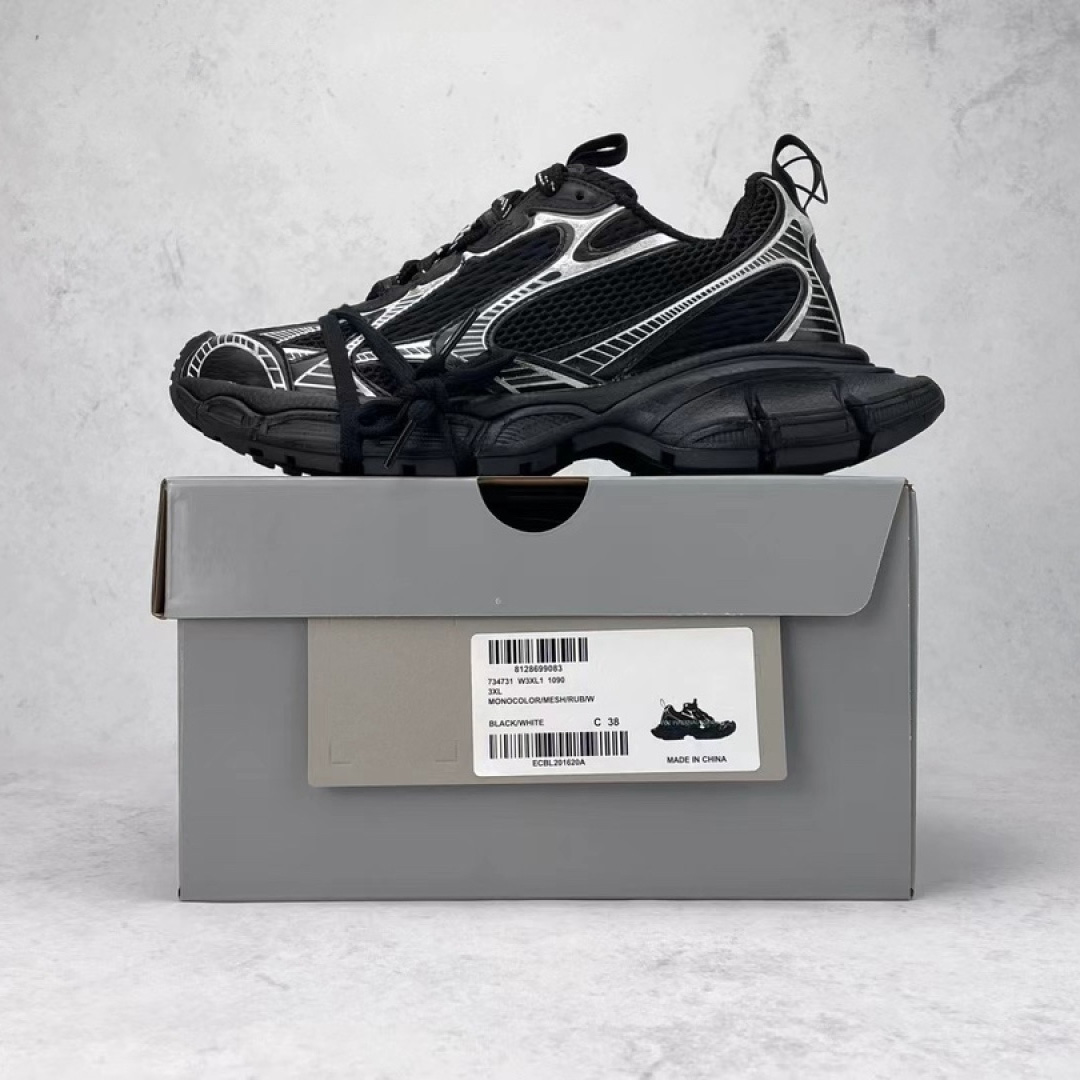 Balenciaga 3XL Sneaker 'Worn-Out - Black White' - DopestKickz