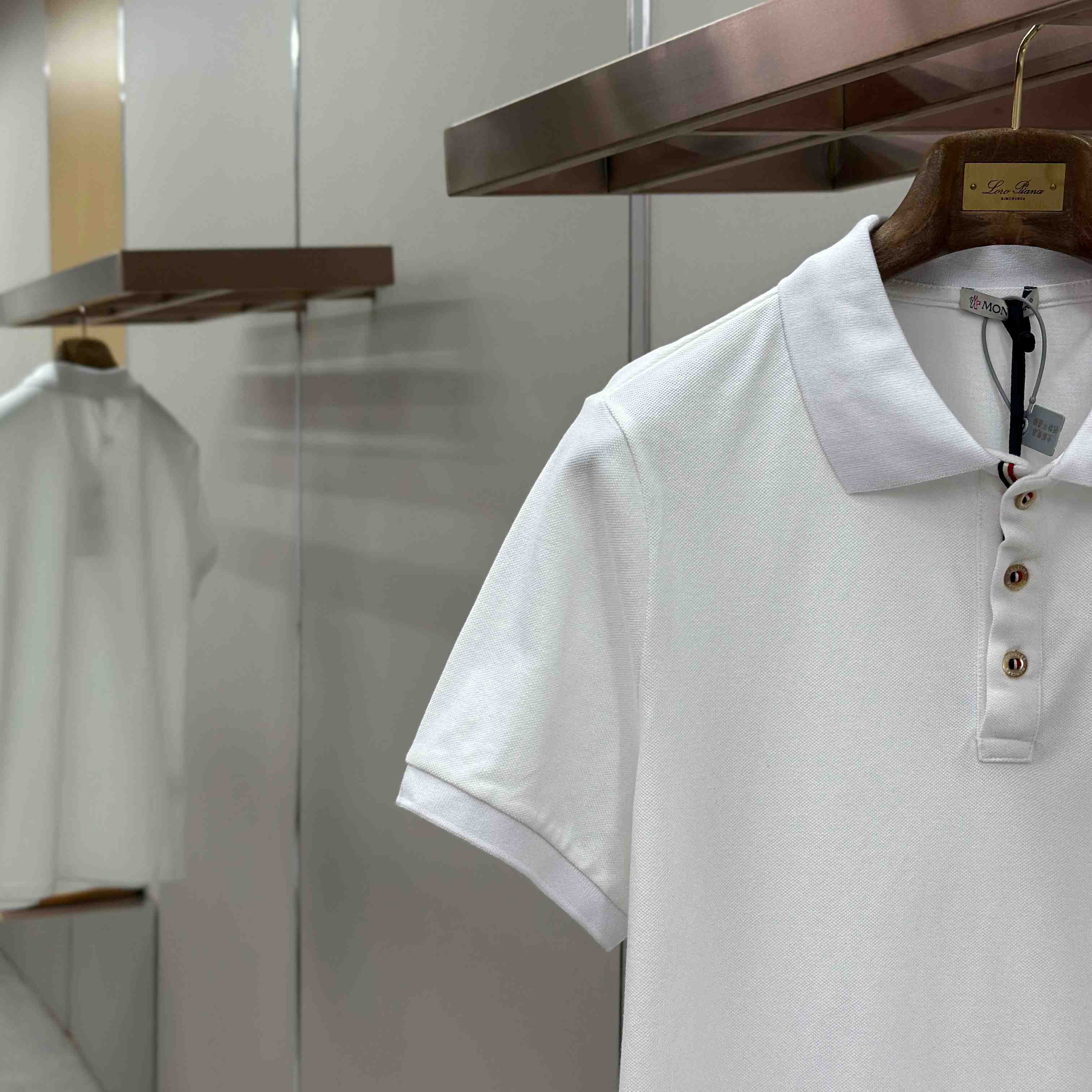 Moncler Logo Patch Cotton Polo Shirt - DopestKickz