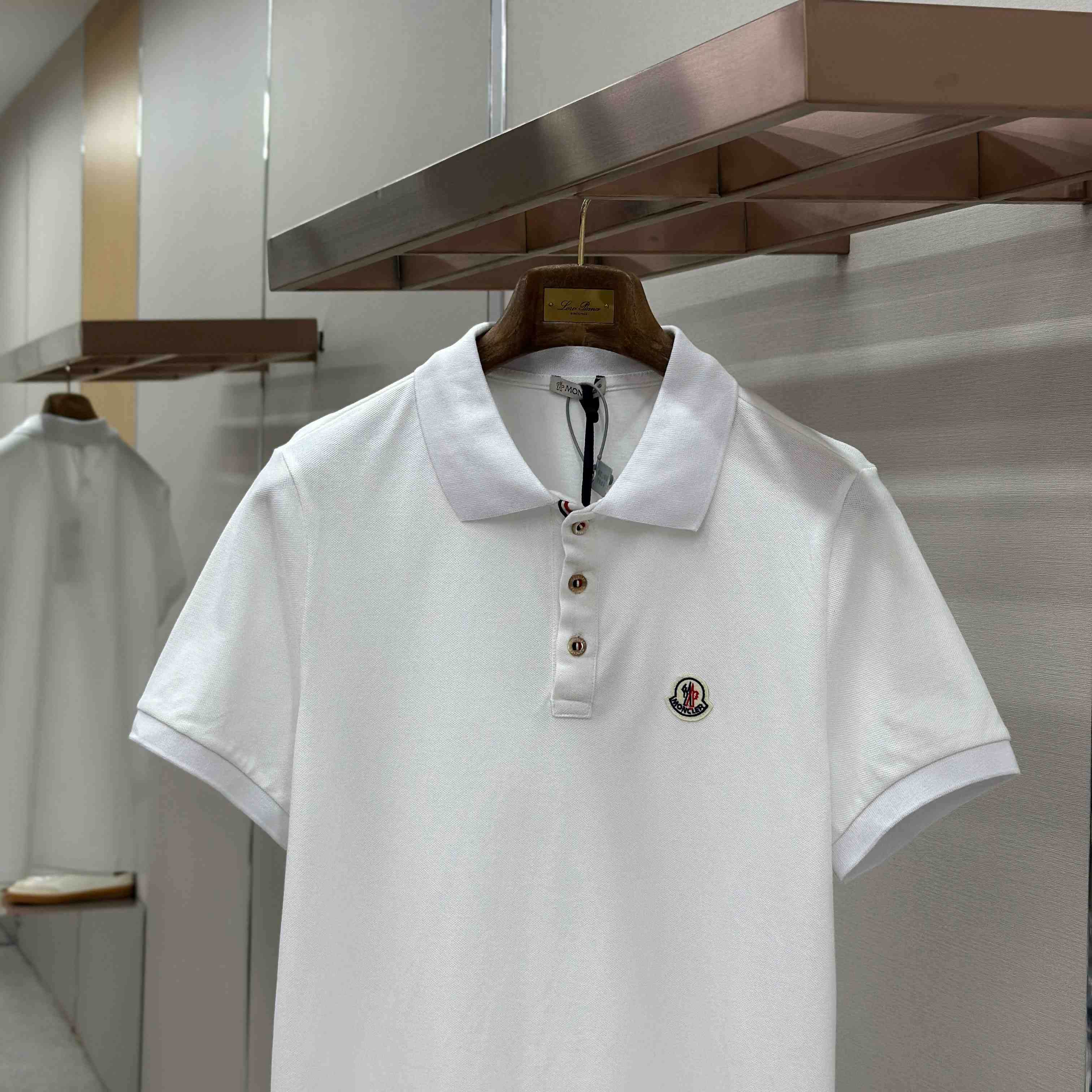 Moncler Logo Patch Cotton Polo Shirt - DopestKickz