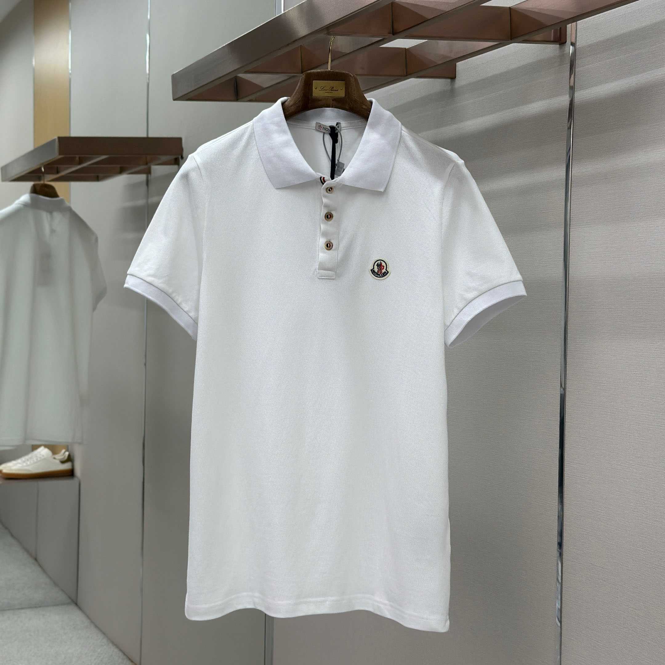 Moncler Logo Patch Cotton Polo Shirt - DopestKickz