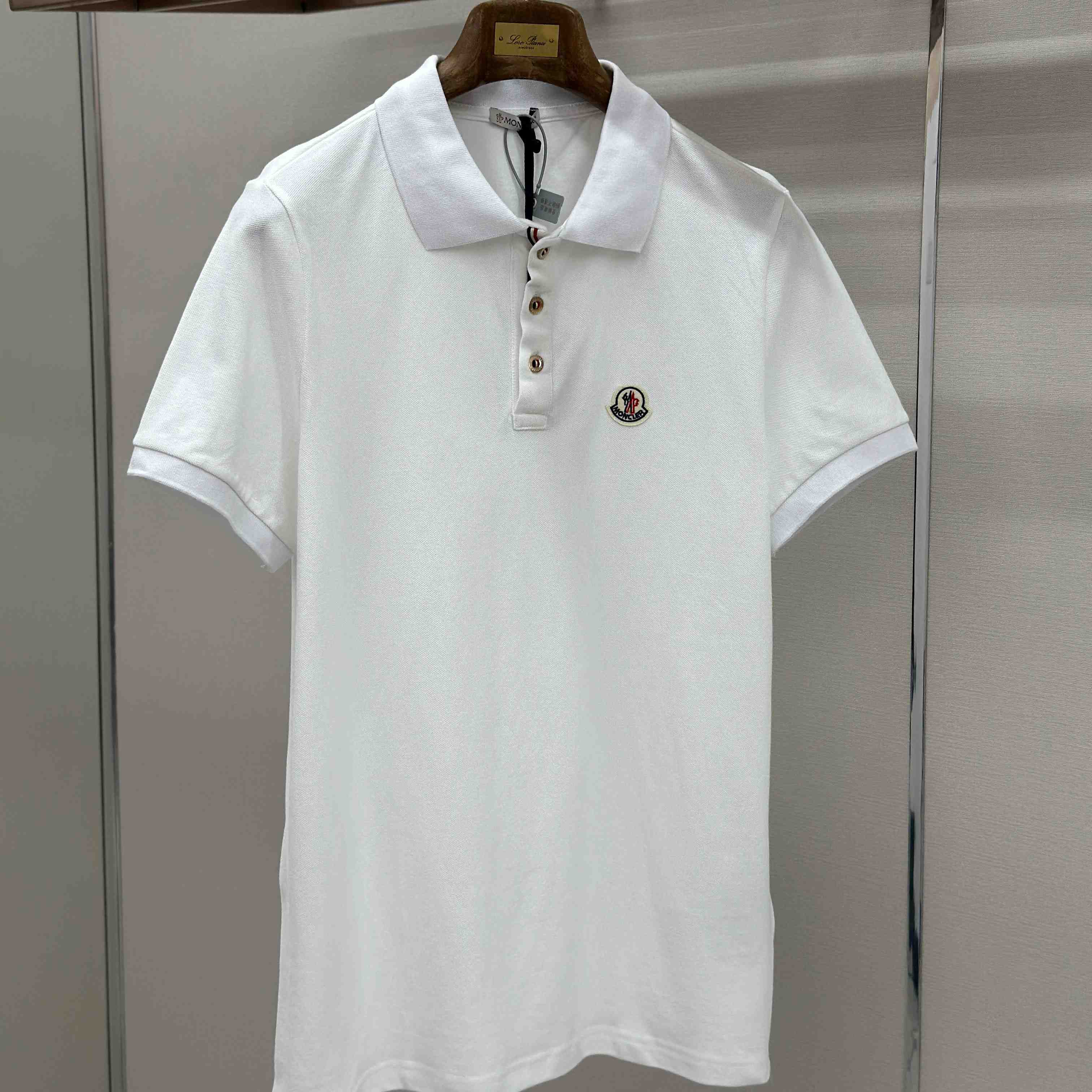 Moncler Logo Patch Cotton Polo Shirt - DopestKickz