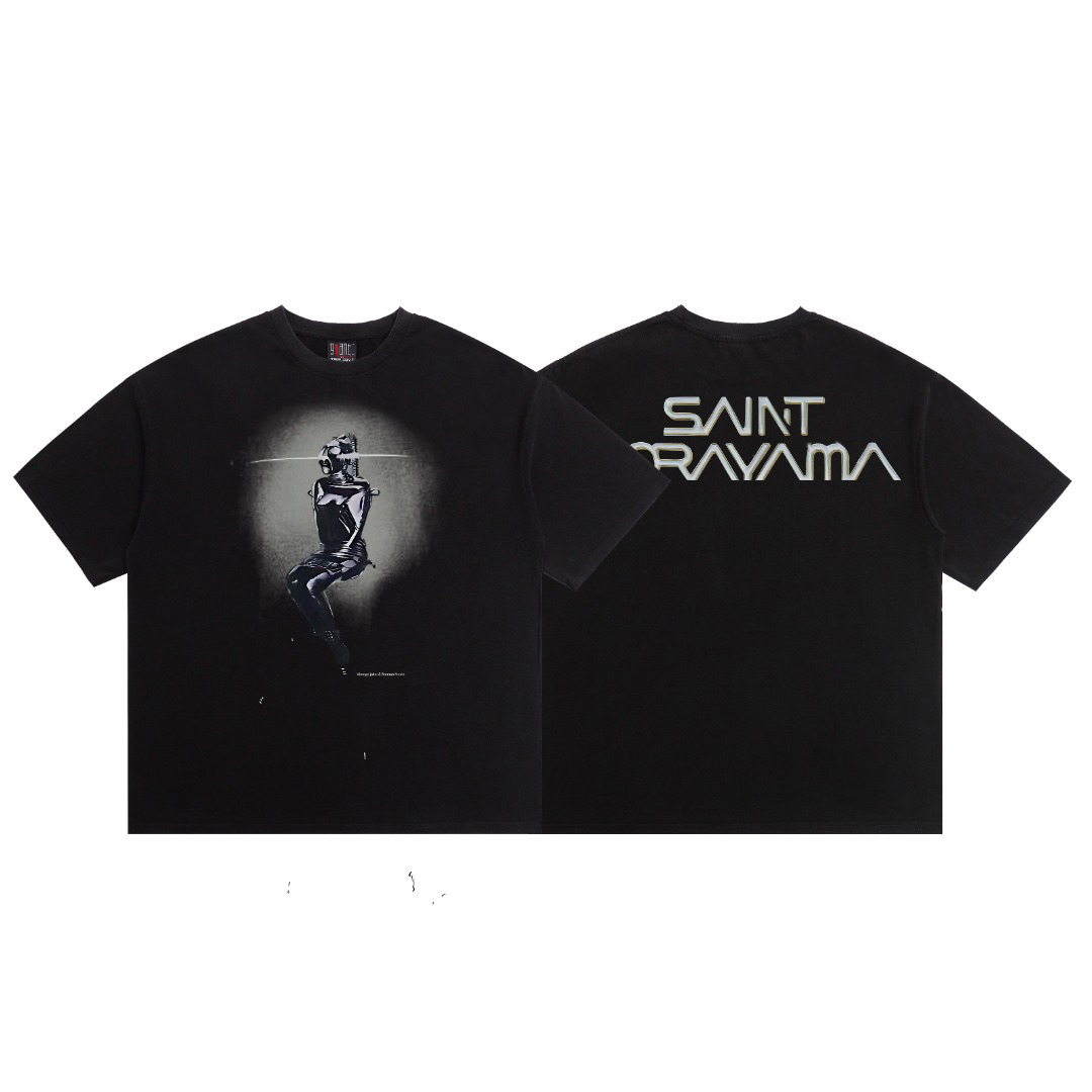 Saint Michael Mask Srym Short Sleeve Tee 'Black' - DopestKickz