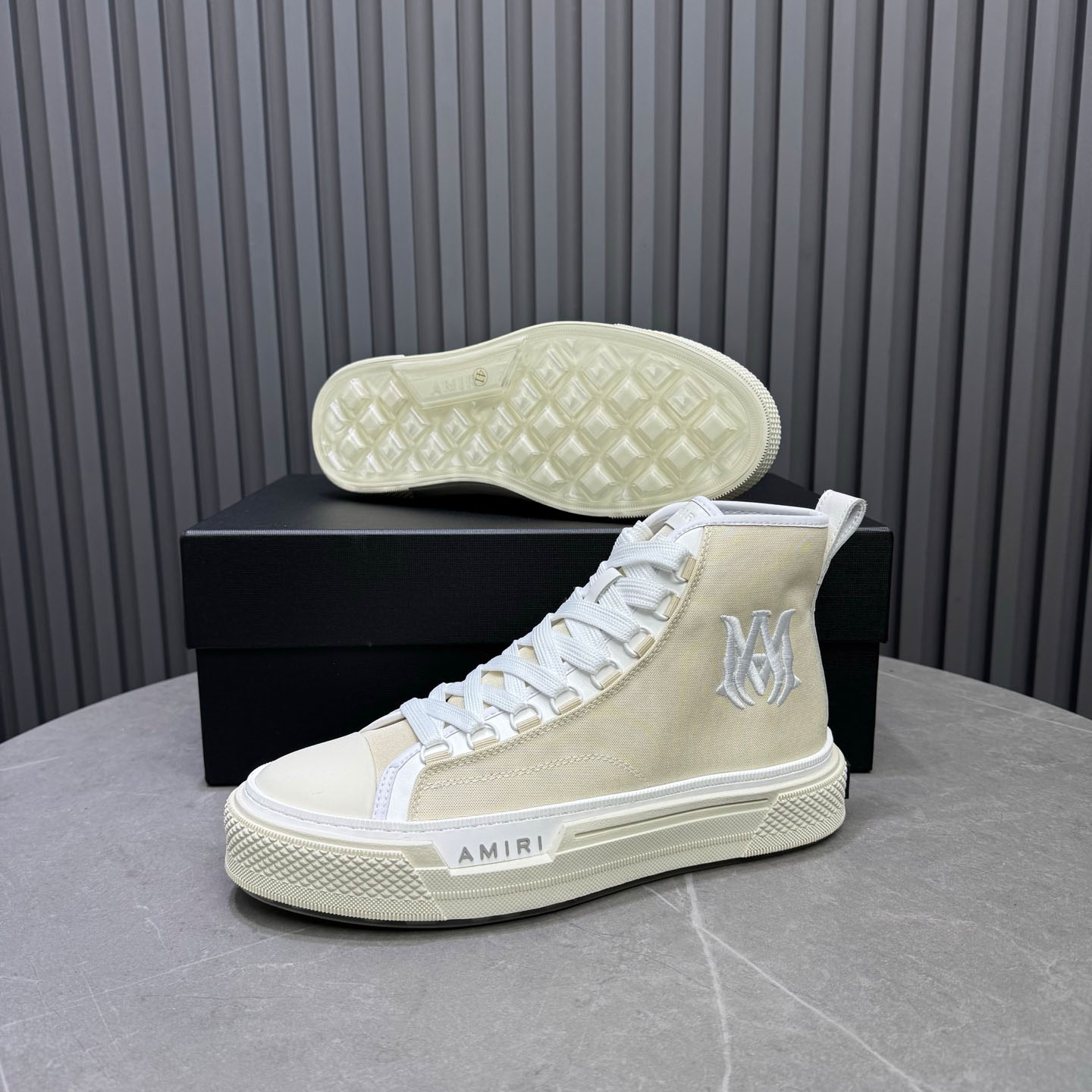 Amiri M.A. Logo Court High 'Alabaster' - DopestKickz