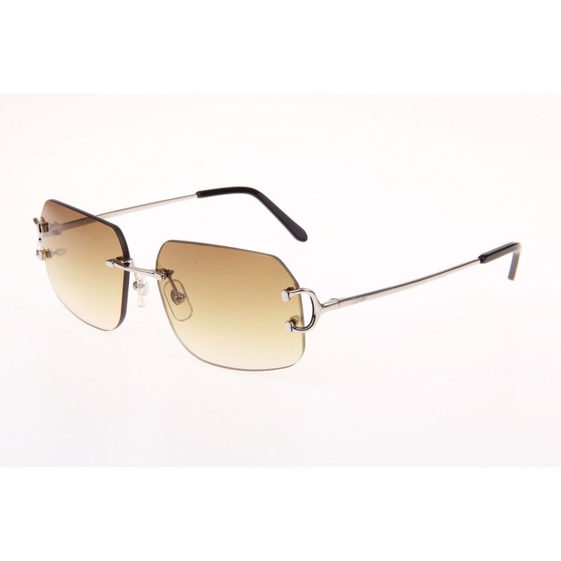 Cartier CT 4193833 Sunglasses In Silver Gradient Brown - DopestKickz