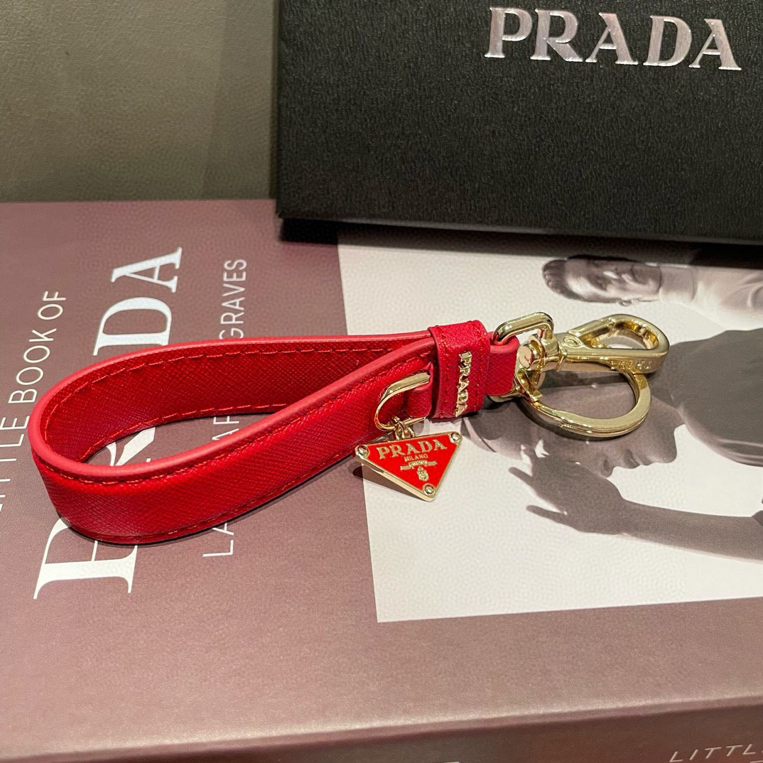 Prada Saffiano Leather Keychain - DopestKickz