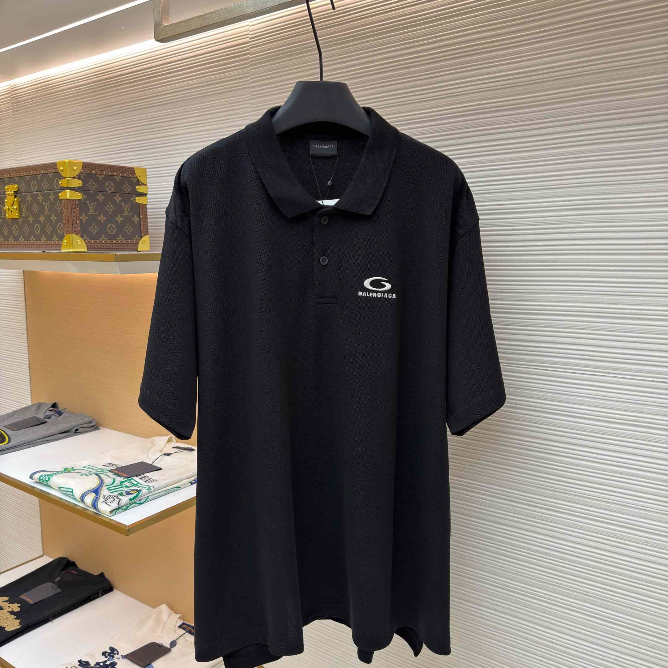 Balenciaga Laurel Classic Regular Polo In Black - DopestKickz