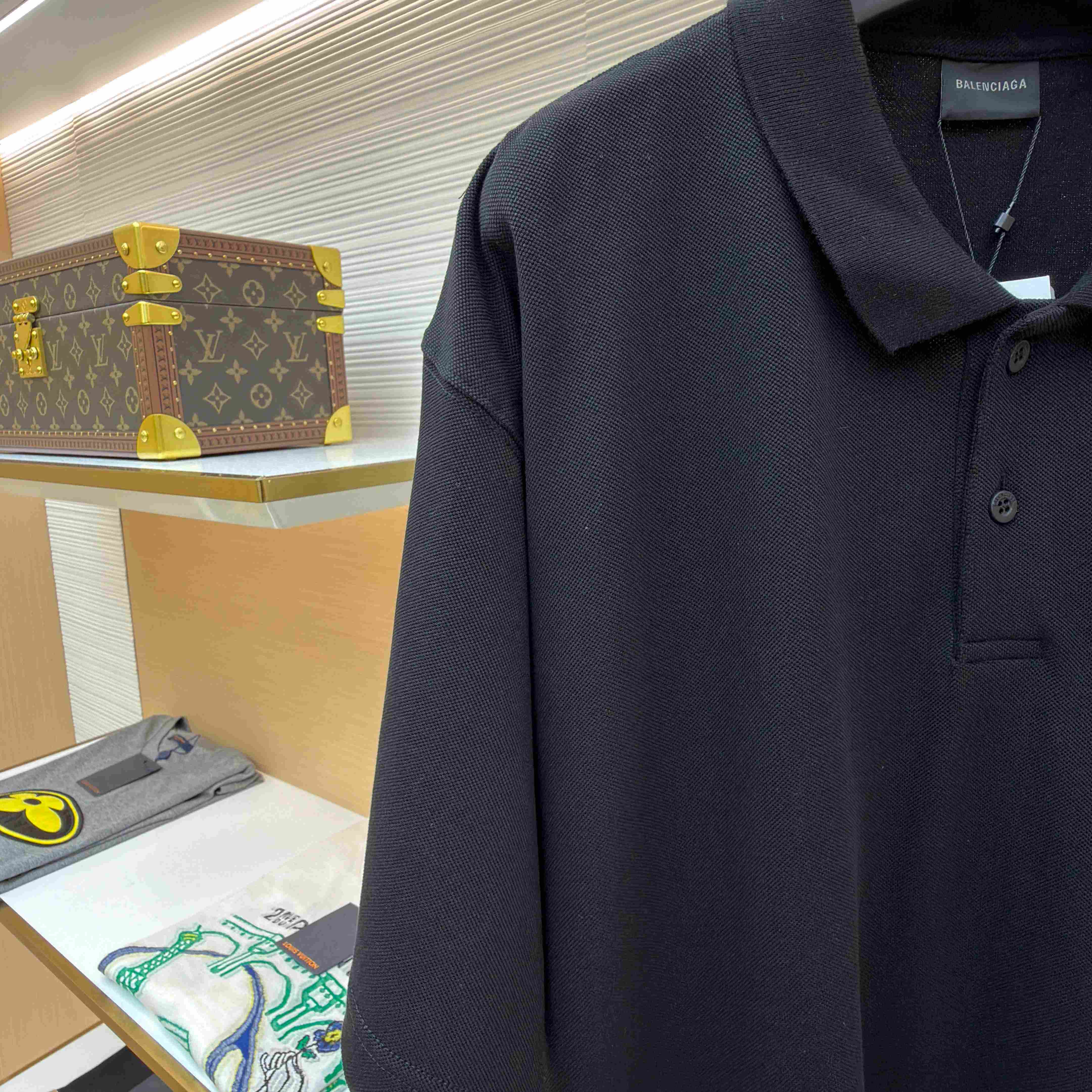 Balenciaga Laurel Classic Regular Polo In Black - DopestKickz