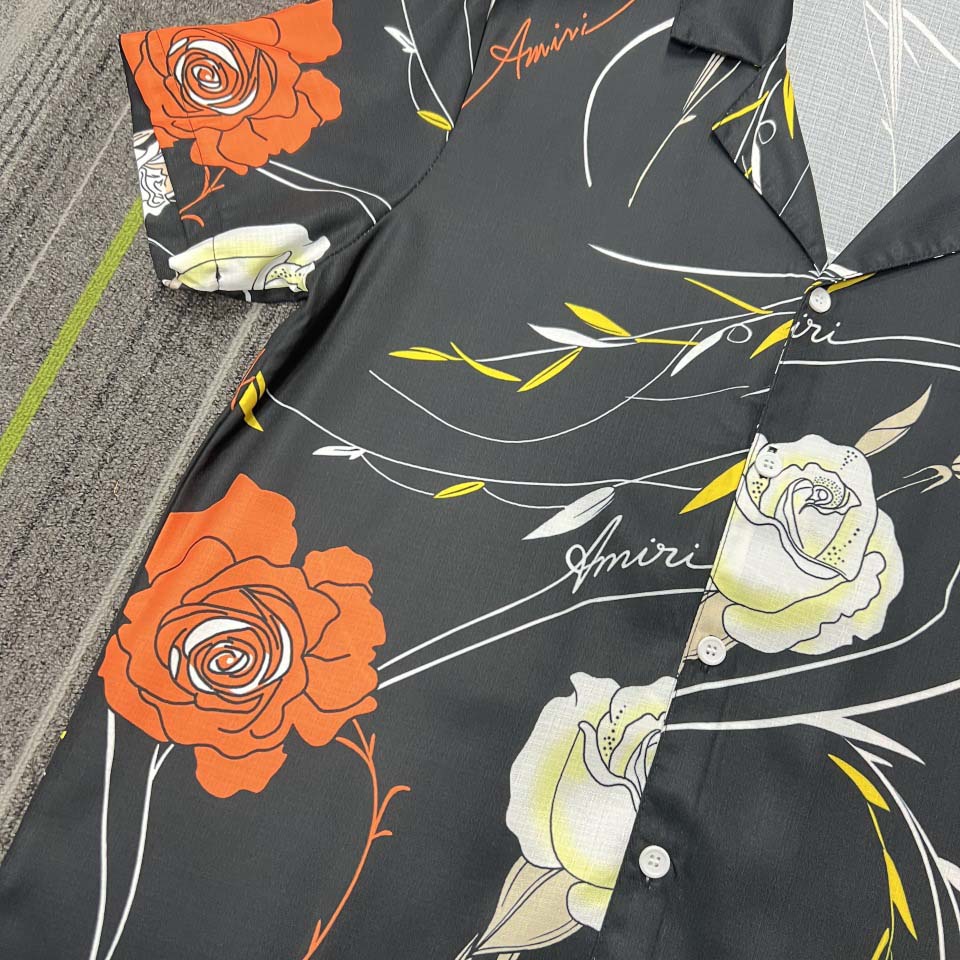 Amiri Floral Camp Shirt 'Black' - DopestKickz