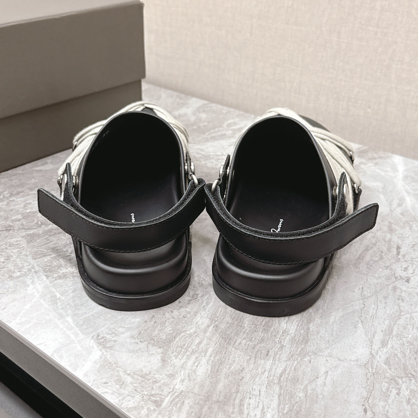 Rick Owens Leather Lace-up Cross-strap Loafers - DopestKickz