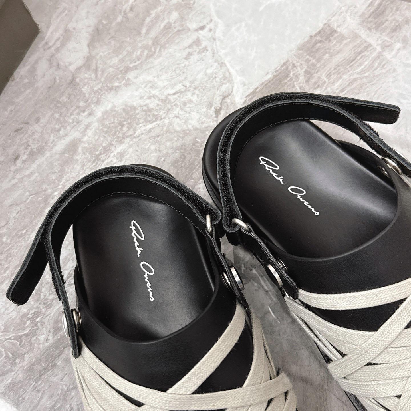 Rick Owens Leather Lace-up Cross-strap Loafers - DopestKickz