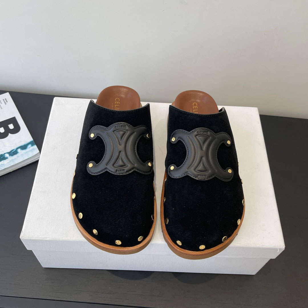 CELINE PITEA CLOG IN Suede Calfskin - DopestKickz