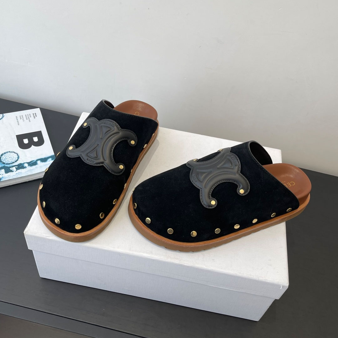 CELINE PITEA CLOG IN Suede Calfskin - DopestKickz