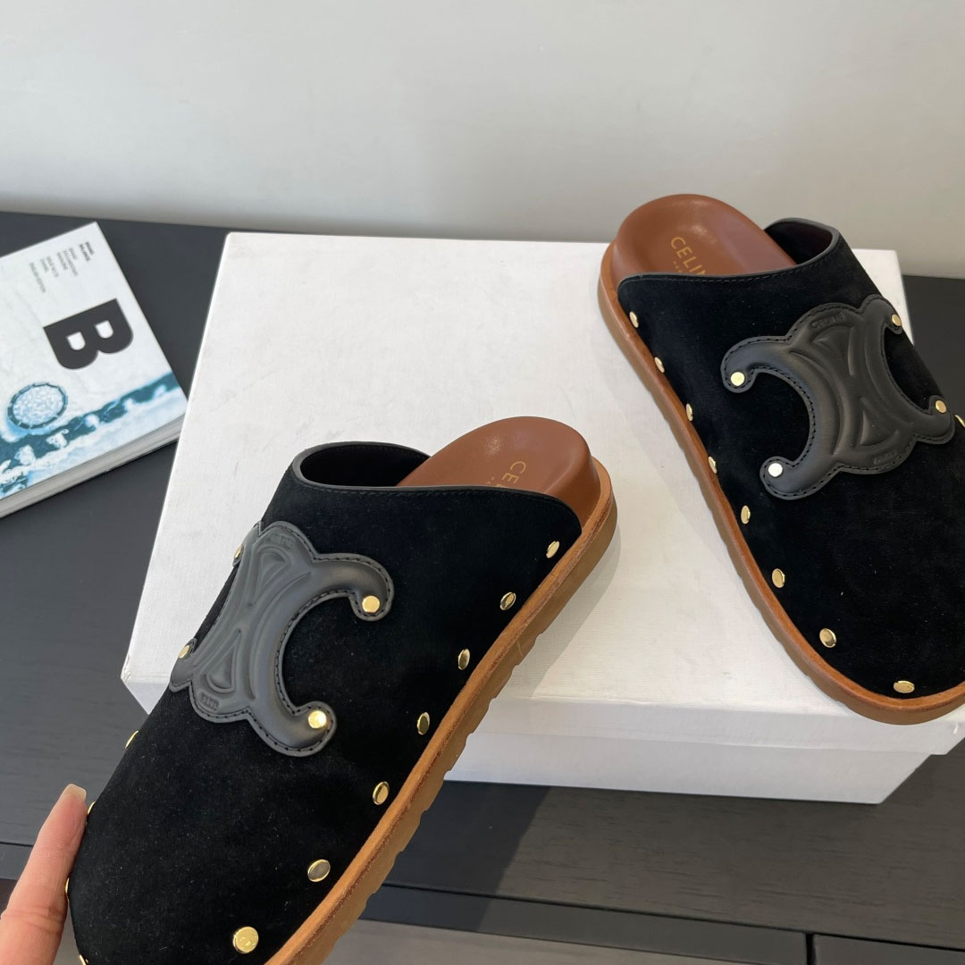 CELINE PITEA CLOG IN Suede Calfskin - DopestKickz